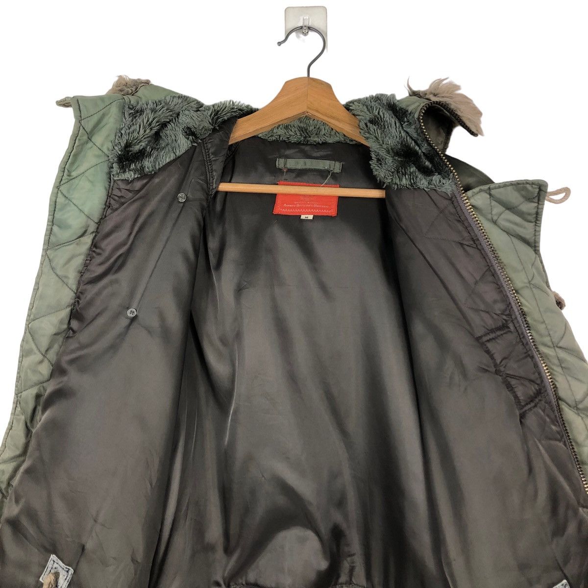 Avirex 🔥Vintage Fly Bomber Jacket Cargo Avirex Usa Mink Fur Hoodie Size US M / EU 48-50 / 2 - 15 Thumbnail