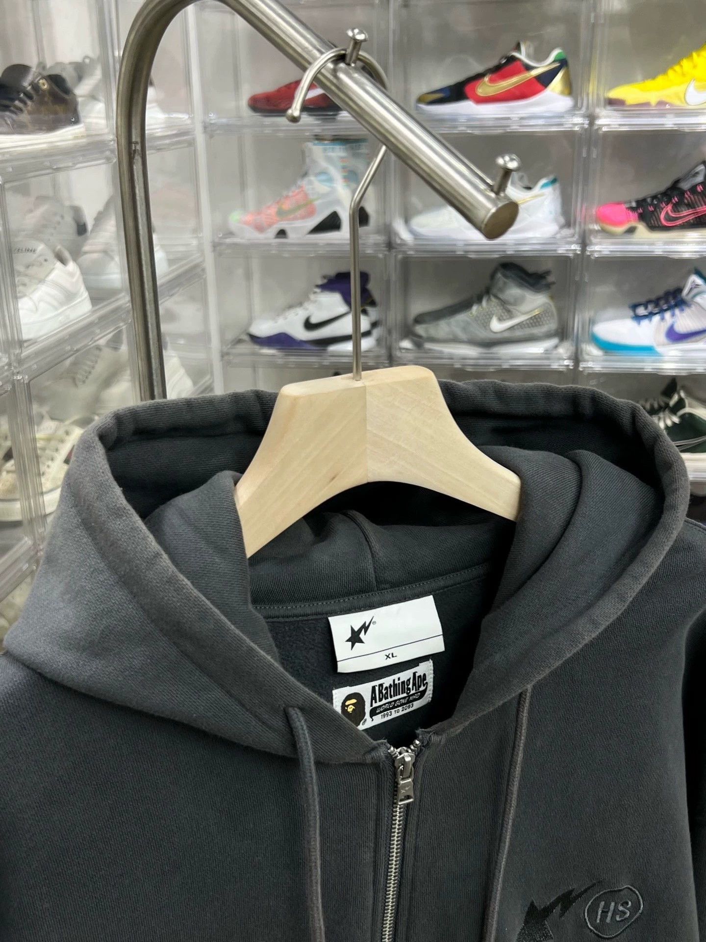 Bape bape x hs zip-up hoodie charcoal gray Size US XL / EU 56 / 4 - 2 Thumbnail