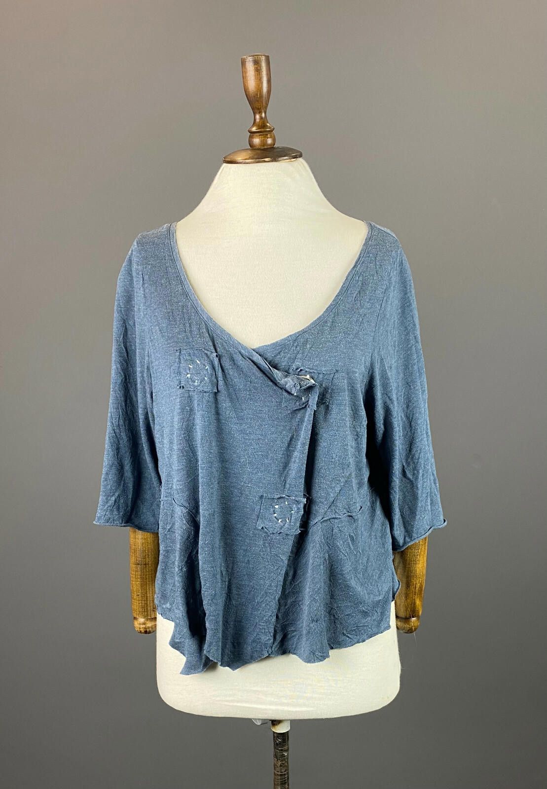 Designer Barbara Speer Blue Designed 3/4 Sleeve Cardigan Cape Size 2 Size XS / US 0-2 / IT 36-38 - 1 Thumbnail