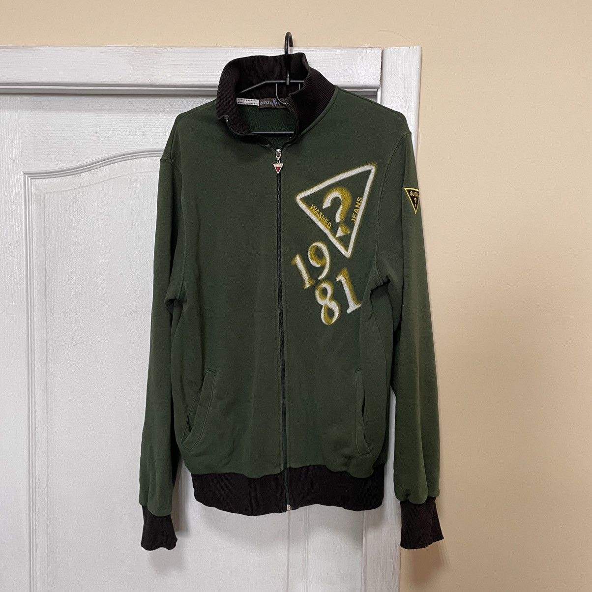 Georges Marciano × Guess × Vintage 80s Guess Marciano green zip sweatshirt bomber jacket Size US XL / EU 56 / 4 - 1 Thumbnail