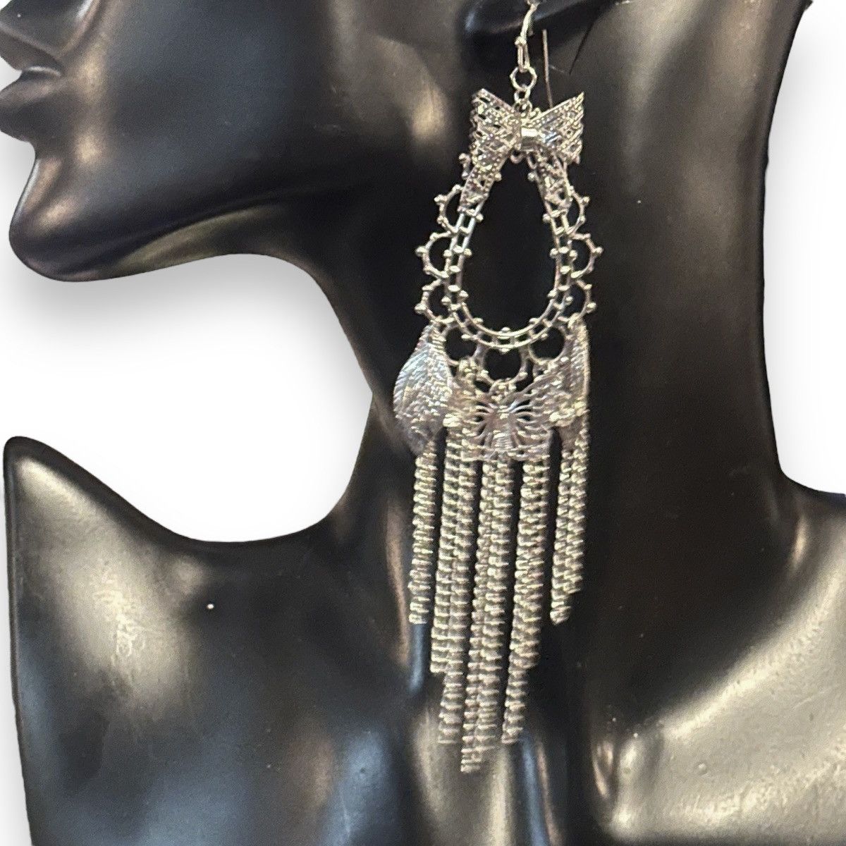 Other Filigree teardrop fringe chandelier earrings Size ONE SIZE - 2 Thumbnail