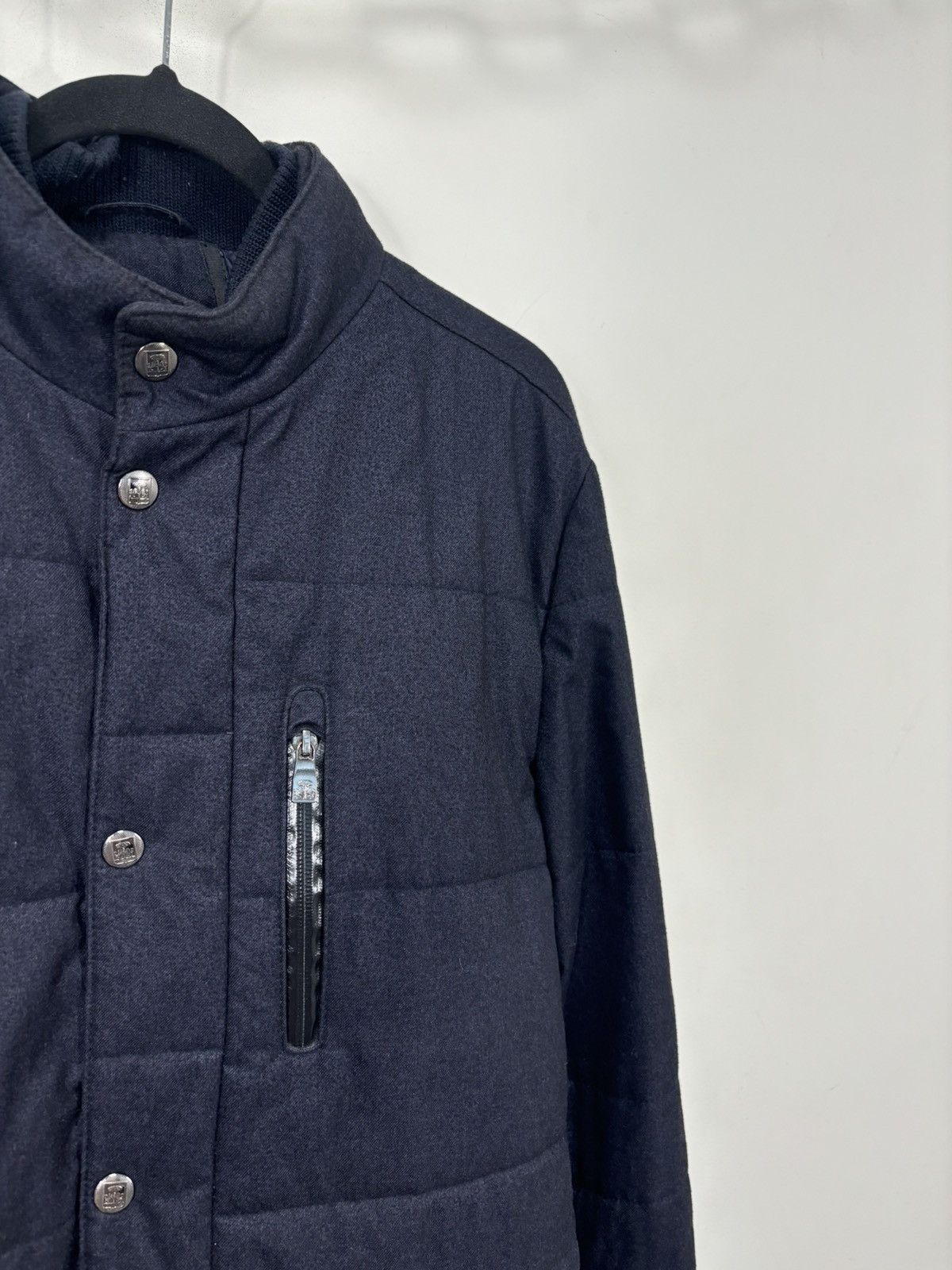 Corneliani Corneliani ID Men’s Navy Dual Closure Zip Snap Padded Jacket Size US M / EU 48-50 / 2 - 6 Thumbnail