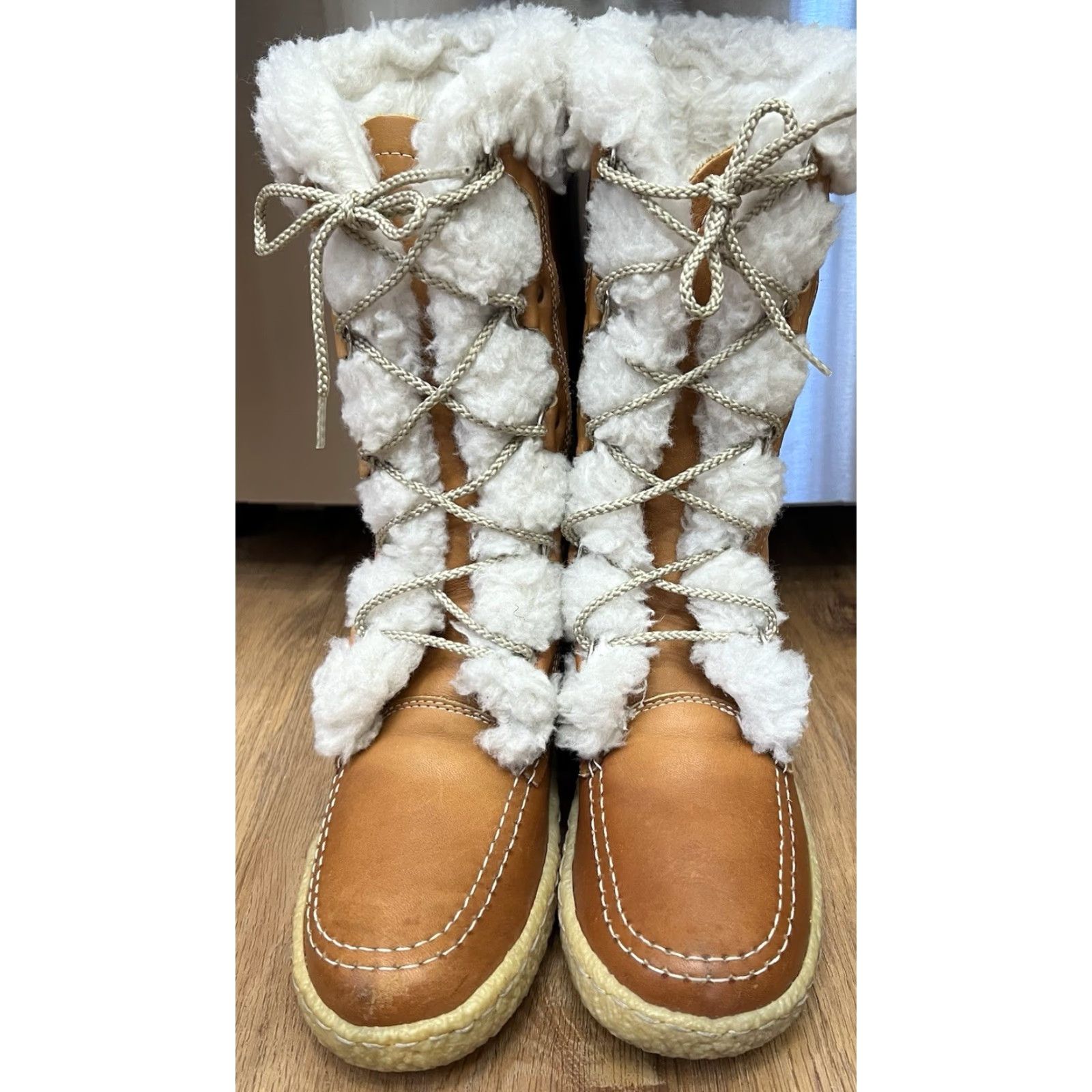 Vintage VINTAGE Cabela's Boots Leather Shearling Moccasin Snow Winter Brown Women's Size 9 Pair Lined Canada Size US 9 / IT 39 - 2 Thumbnail