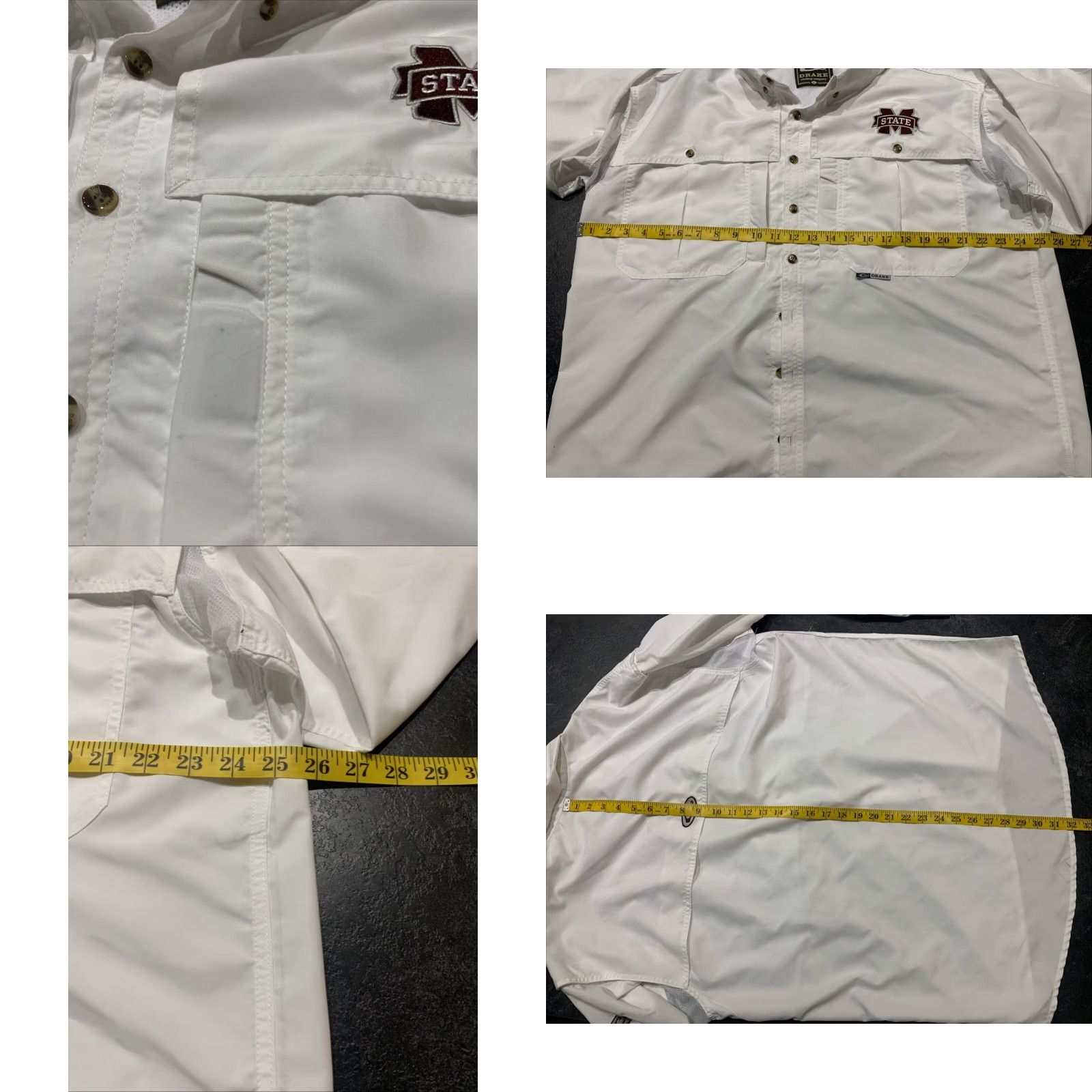 Vintage Drake Waterfowl Mississippi State Bulldogs Men's Large White Button Down Shirt Size US L / EU 52-54 / 3 - 8 Thumbnail