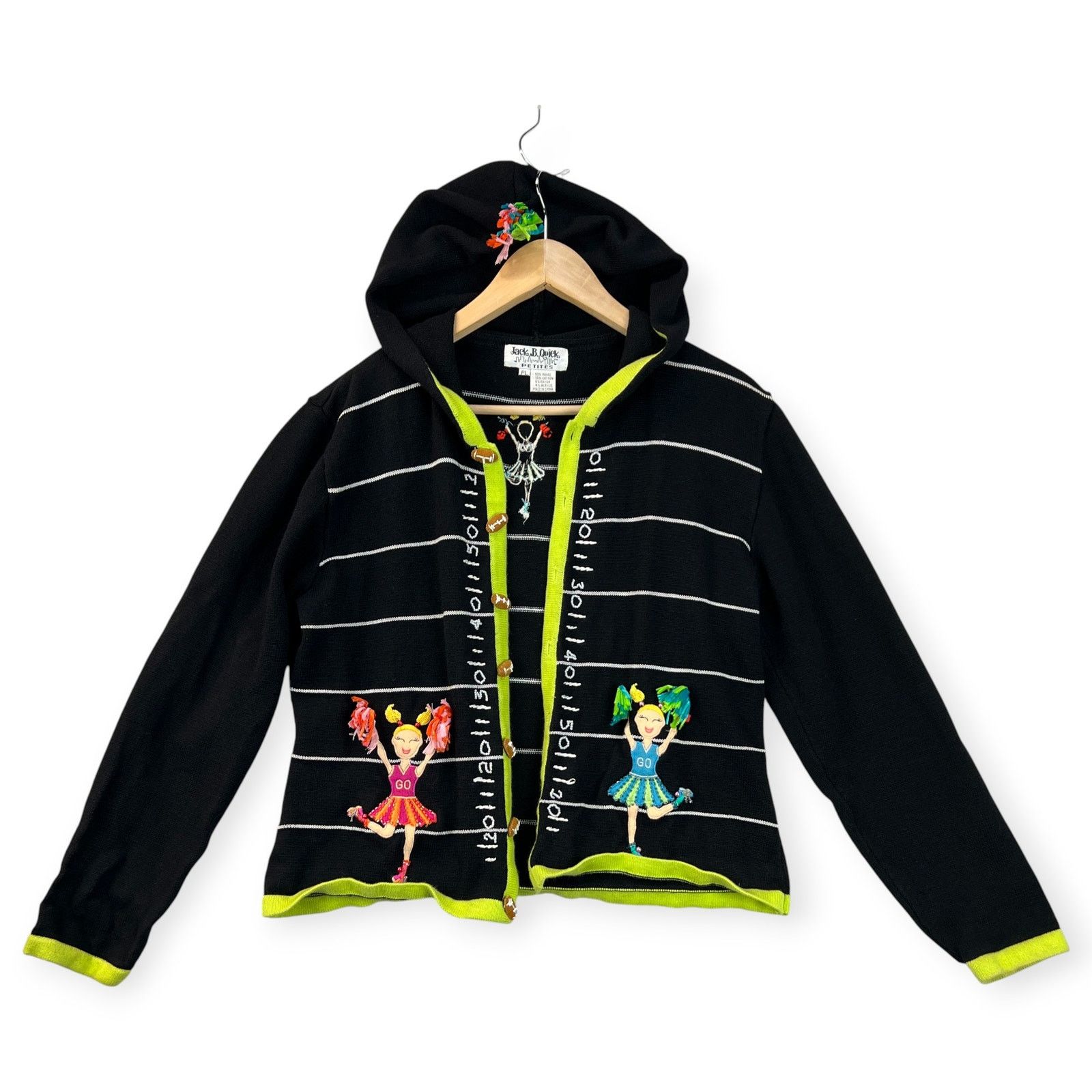 Other Jack B Quick Womens Hooded Cardigan 90s Cheerleading Sz PL Size M / US 6-8 / IT 42-44 - 1 Thumbnail