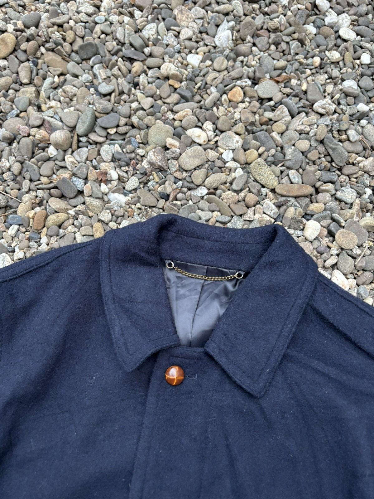 Vintage Vintage Long Wool Navy Coat Size US XL / EU 56 / 4 - 4 Thumbnail