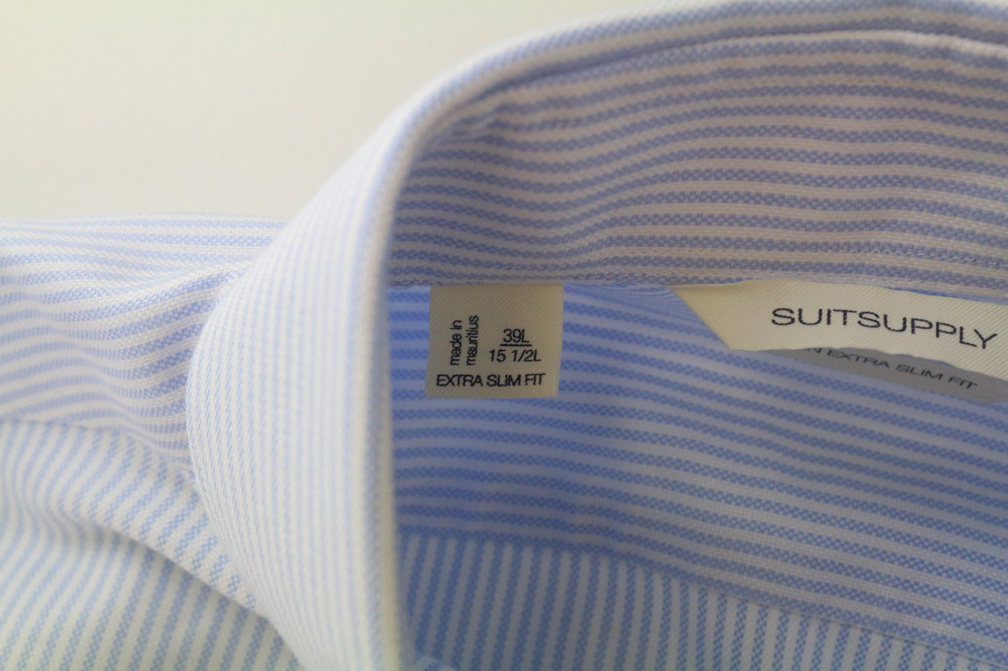 Suitsupply 39L/15 1/2L Extra Slim Blue Cotton Stripe Shirt 79435 Size 40R - 5 Thumbnail