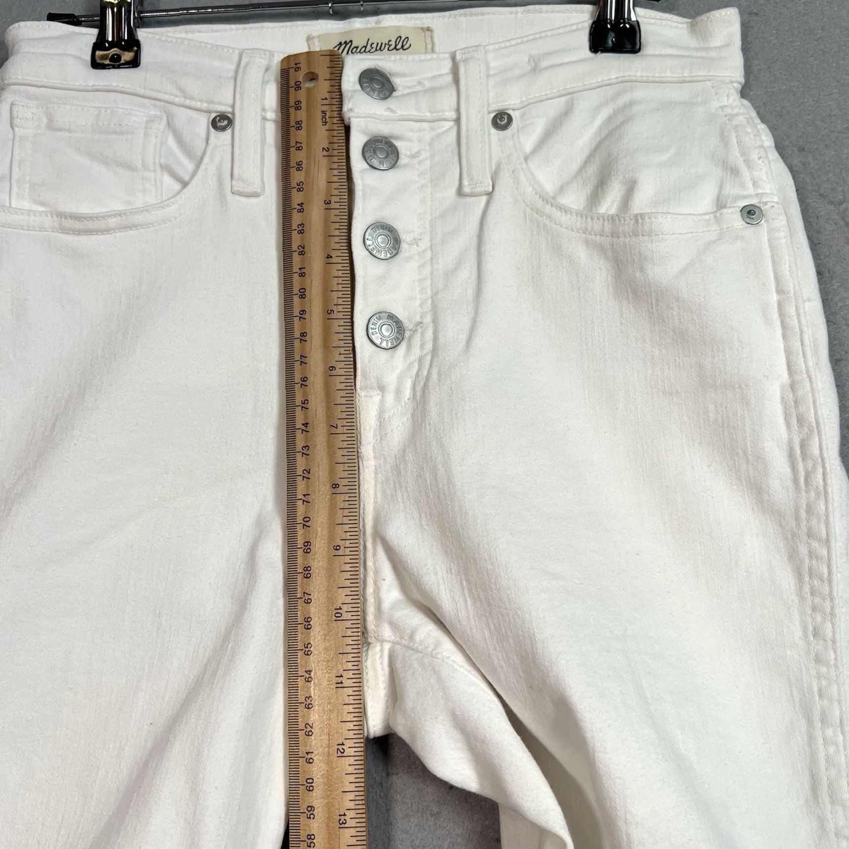 Madewell VINTAGE Madewell 10" High Rise Skinny Jeans Womens 26 White Button Fly Denim Jeans Womens 26 White Madewell Skinny Jeans Size 26" / US 2 / IT 38 - 7 Thumbnail