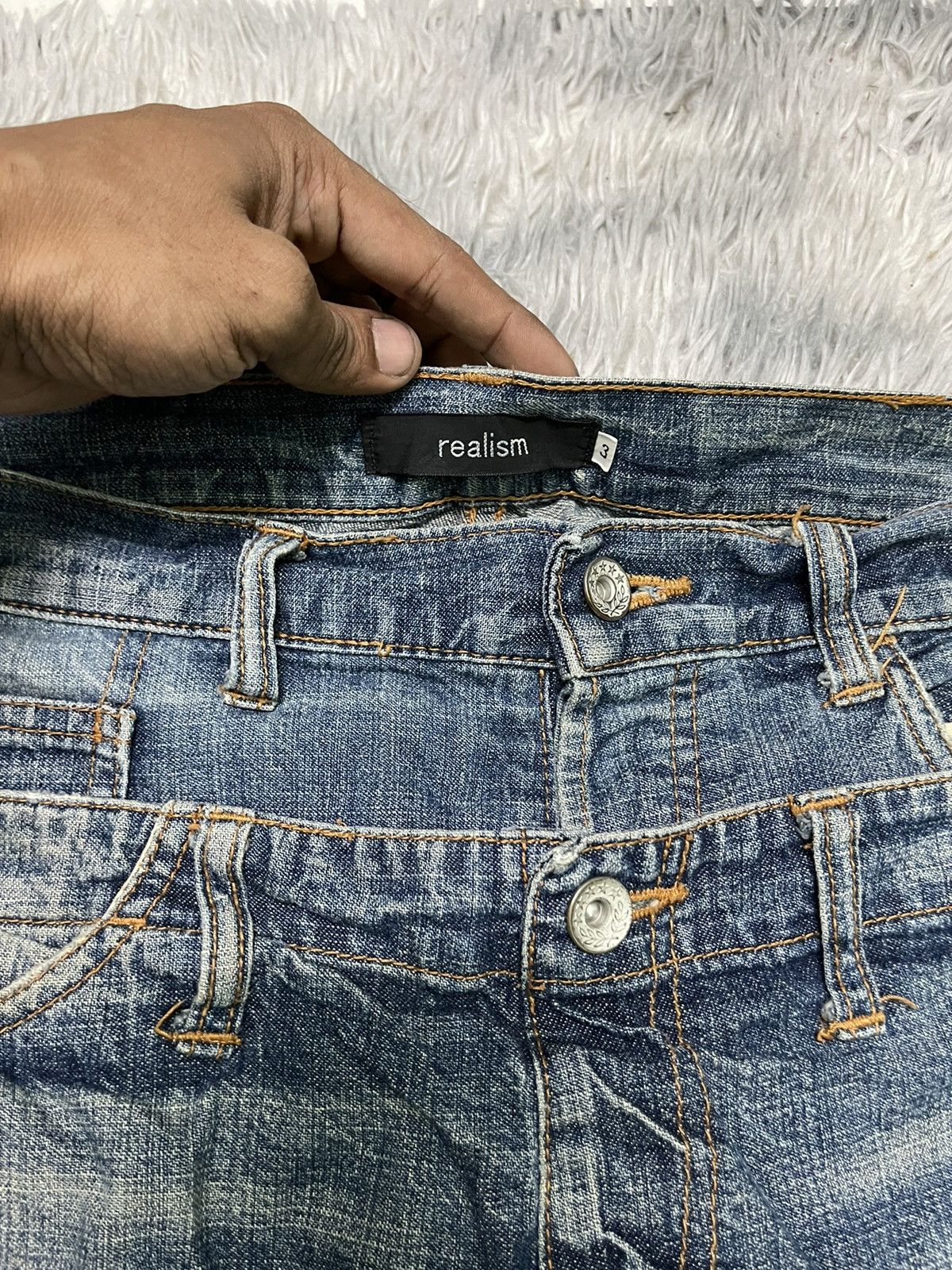 PPFM PPFM INSPIRED DOUBLE WAIST DENIM PANT DISTRESSED Size US 34 / EU 50 - 5 Thumbnail