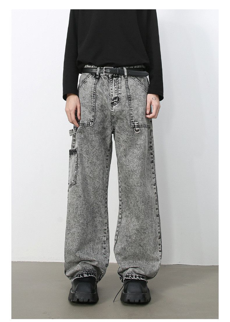 Japanese Brand × Jean Vintage grey multi-pocket high street loose straight jeans Size US 32 / EU 48 - 1 Thumbnail