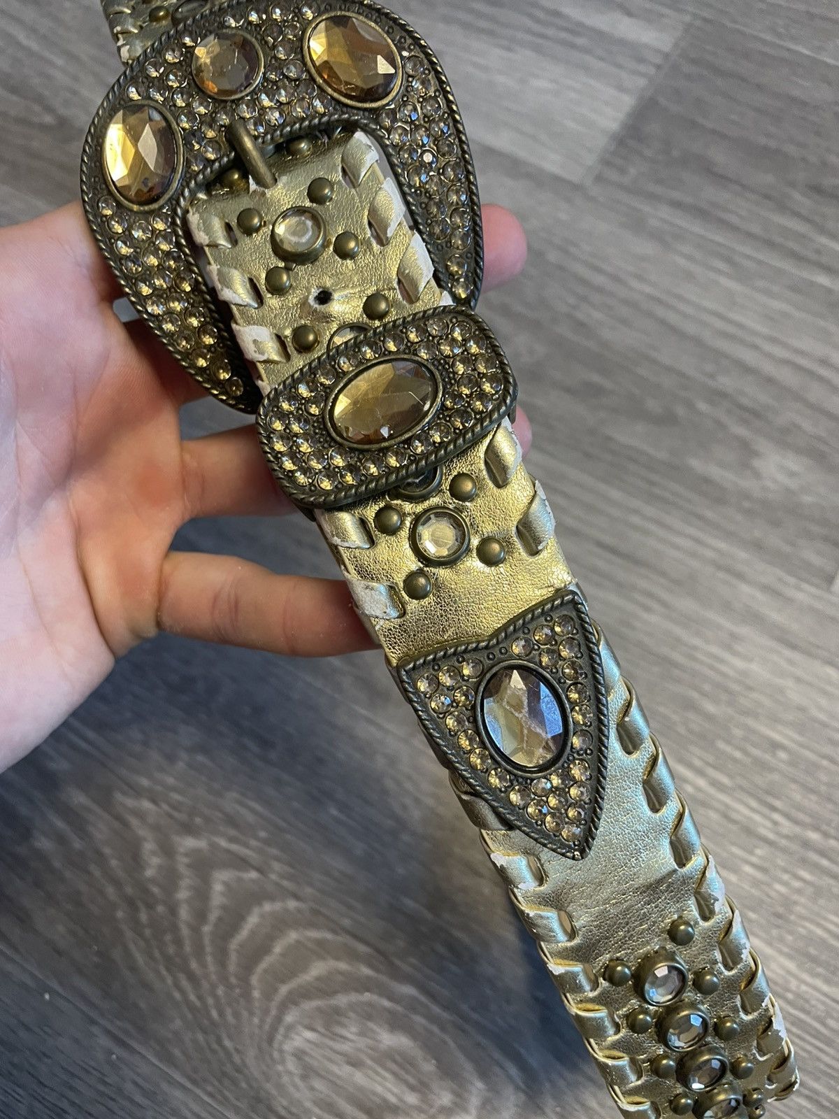 Other Vintage Gold Studded Belt With Stones Y2K Size ONE SIZE - 3 Thumbnail
