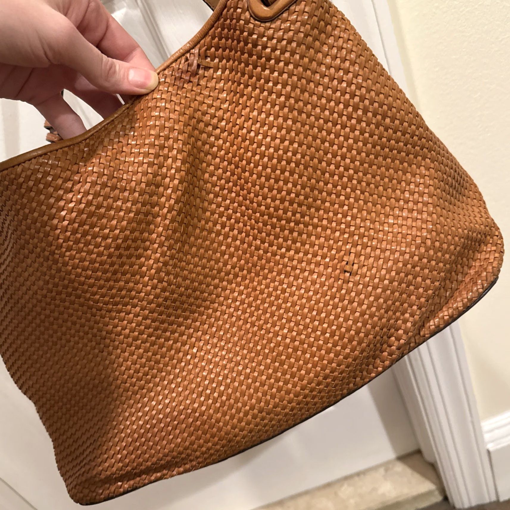 Tory Burch Tory Burch Tote Women Woven Leather Handbag Tan Brown Thea Classic Size ONE SIZE - 6 Thumbnail