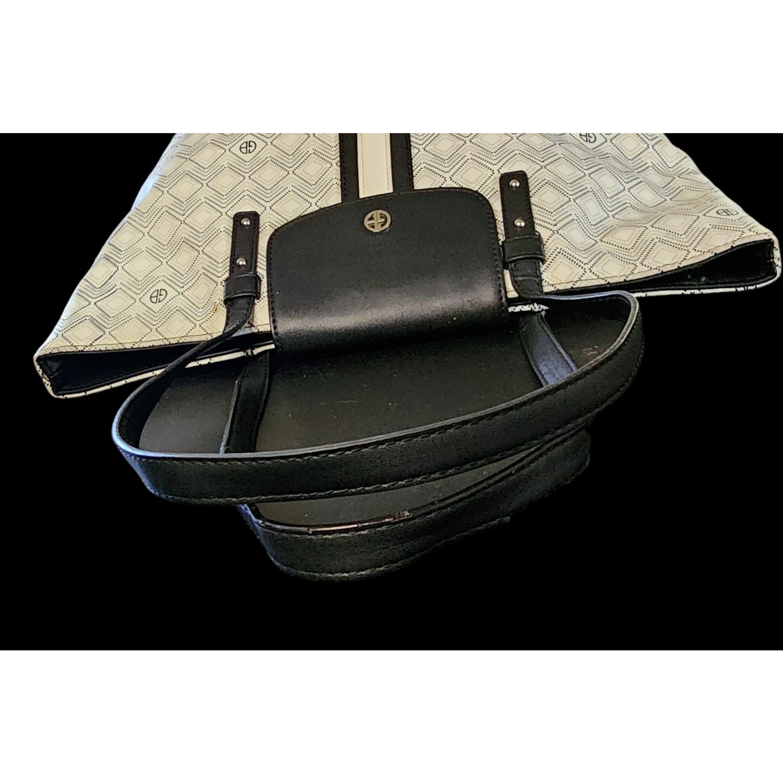 Giani Bernini Giani Bernini Women's Tote White Black Grey Diamond Print Size ONE SIZE - 8 Thumbnail