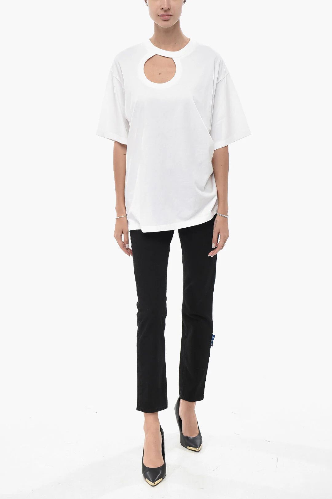 Off-White og1mm0426 Cotton T-Shirt in White Size S / US 4 / IT 40 - 4 Thumbnail