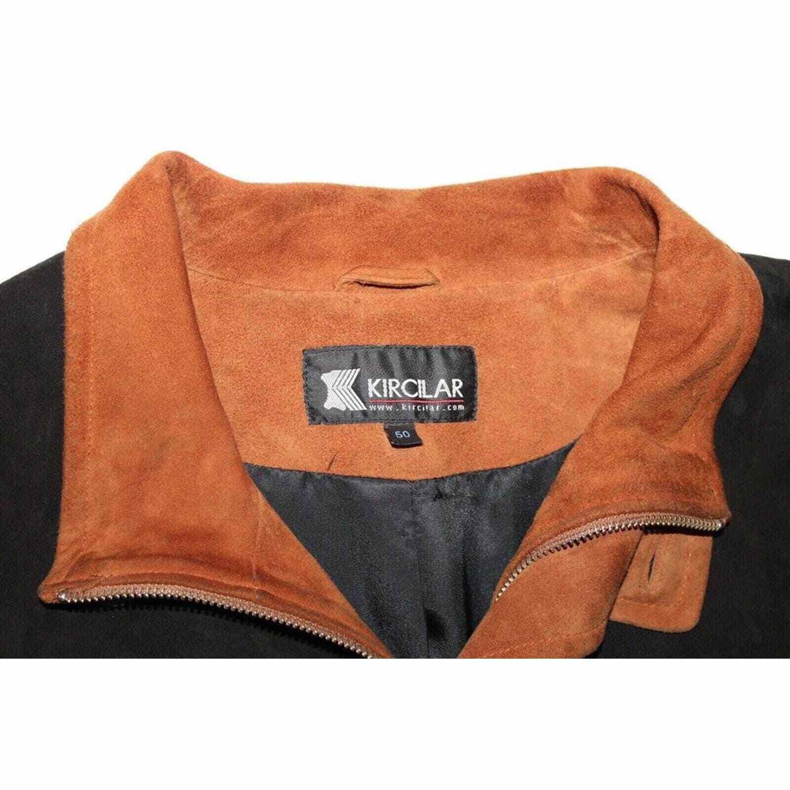 Other Kircilar Mens Leather Suede Black & Brown Jacket Size 50 Size US L / EU 52-54 / 3 - 4 Thumbnail