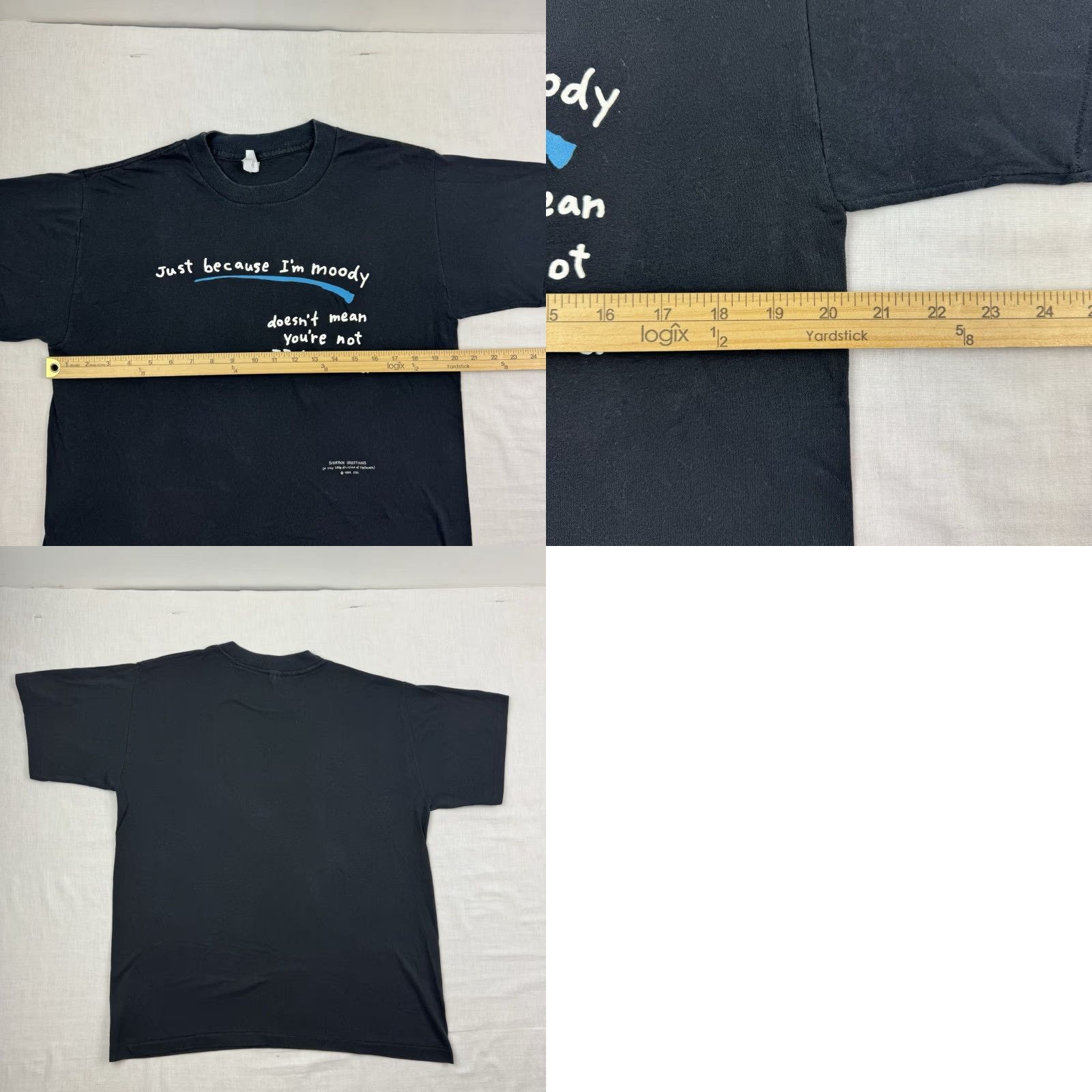 Vintage VINTAGE Hallmark Moody Irritated T Shirt Mens Large Black 90s Graphic Print Funny Crew Neck 90s Mens Size US L / EU 52-54 / 3 - 8 Thumbnail