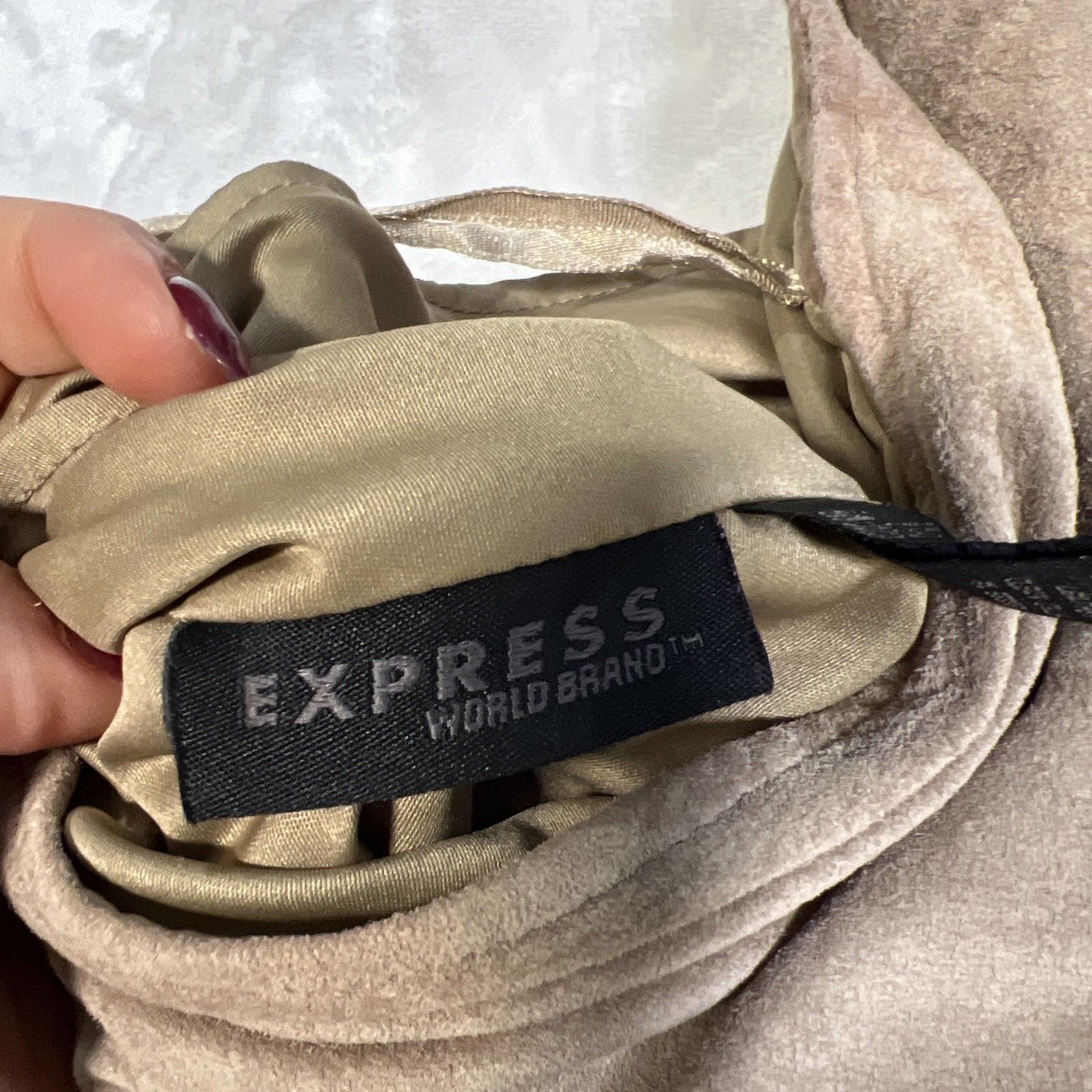 Express Express world brand tan genuine leather sundress size 9/10 Size M / US 6-8 / IT 42-44 - 3 Thumbnail