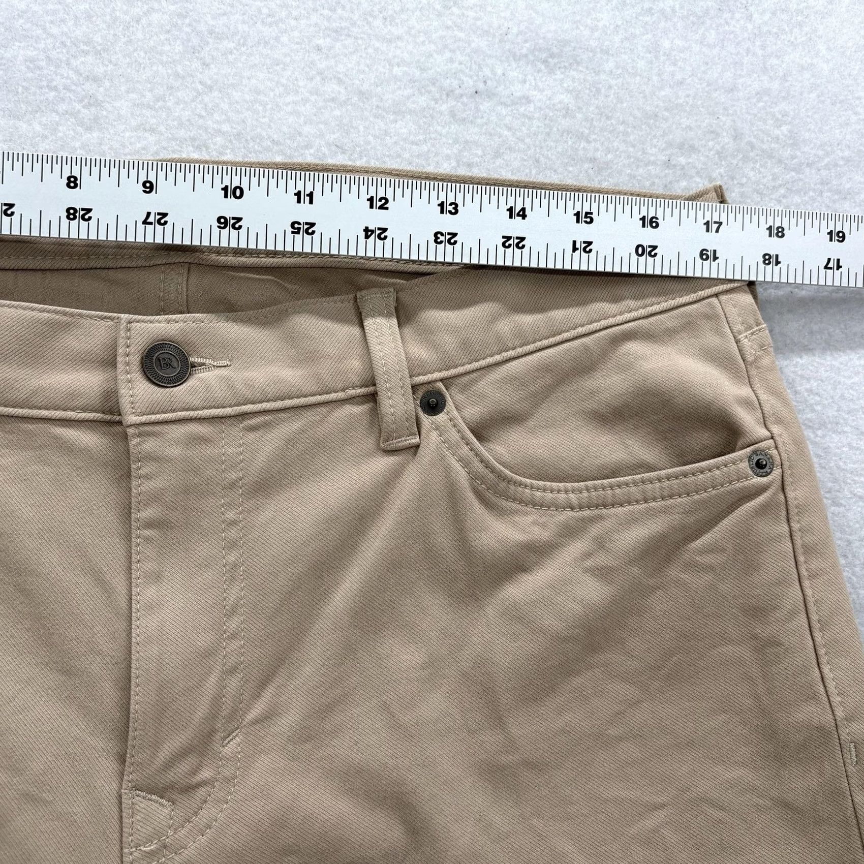 Banana Republic Banana Republic Traveler Pants Mens 33x32 Beige Slim Fit Stretch Khaki 5-Pocket Size US 33 - 7 Thumbnail