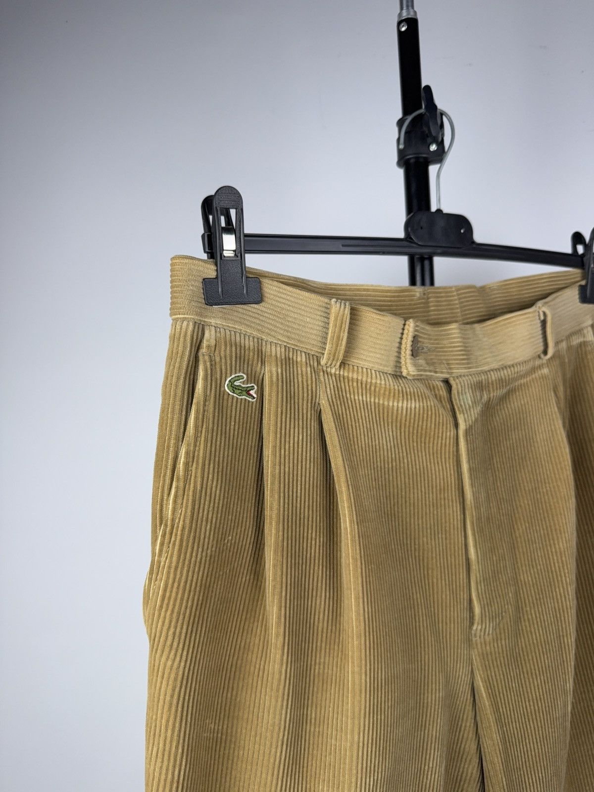 Lacoste Vintage 80s Retro Lacoste France Corduroy Pleated Pants Size US 31 - 3 Thumbnail