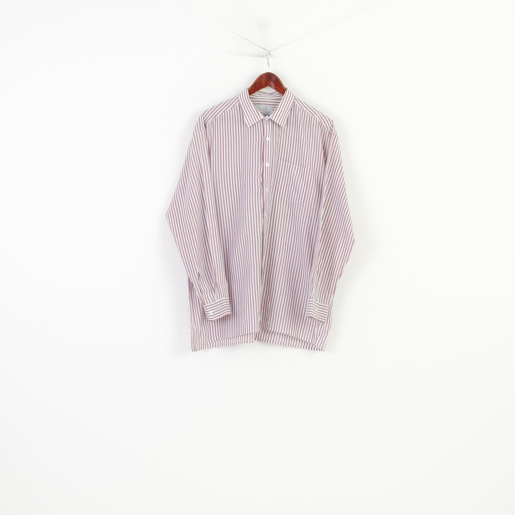 Champion Champion Men 17.5 XL Casual Shirt White Red Striped 11186 Size US XL / EU 56 / 4 - 1 Thumbnail
