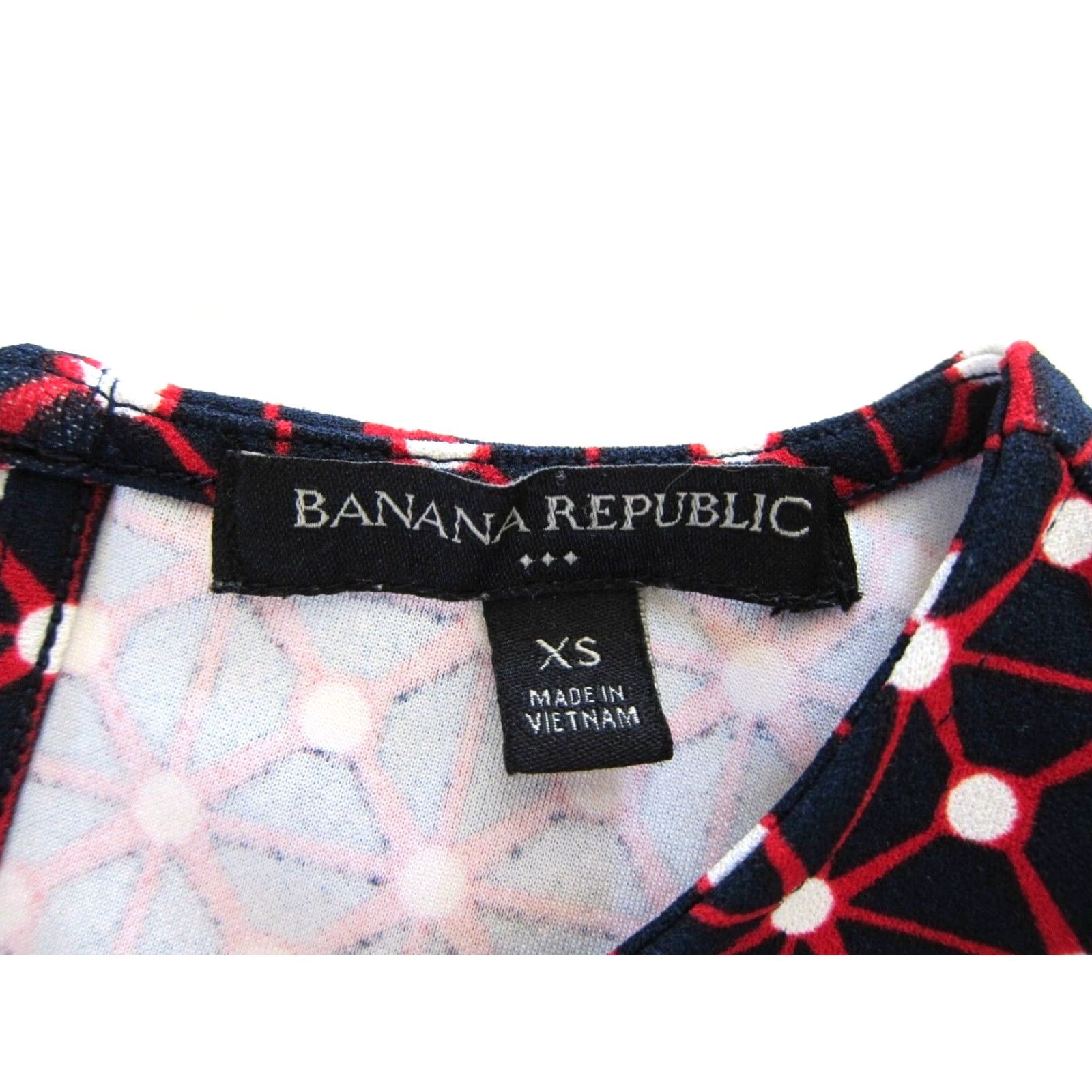 Banana Republic Banana Republic Red White Blue Geometric Stretch Sleeveless Tank Tunic Dress XS Size XS / US 0-2 / IT 36-38 - 3 Thumbnail