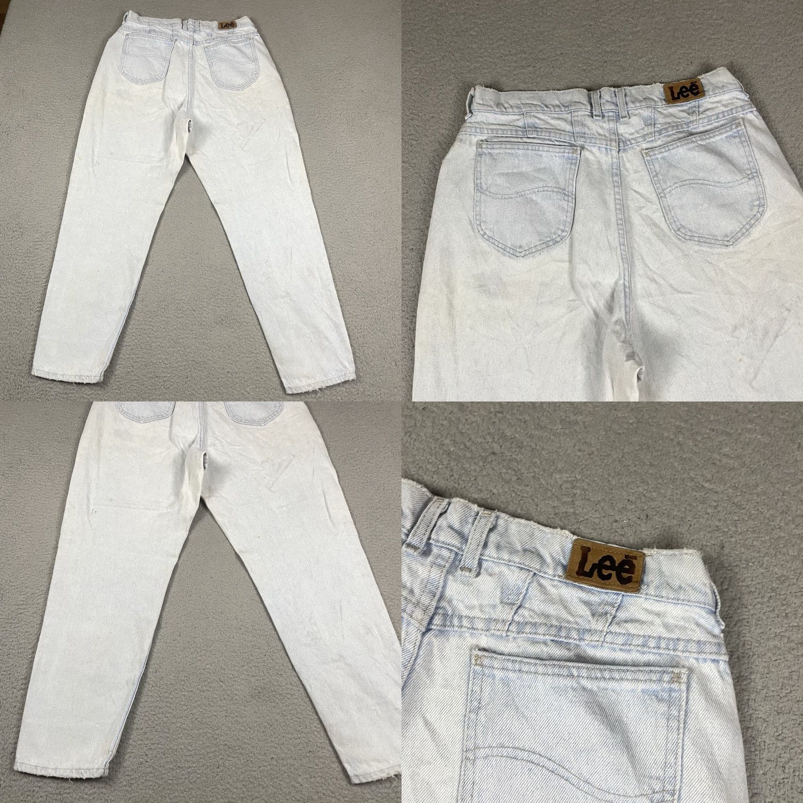 Lee VINTAGE Lee Riders Jeans Womens 16 Medium Blue High Waist Tapered Distressed USA 5-Pocket Design Size 24" / US 00 / IT 34 - 8 Thumbnail