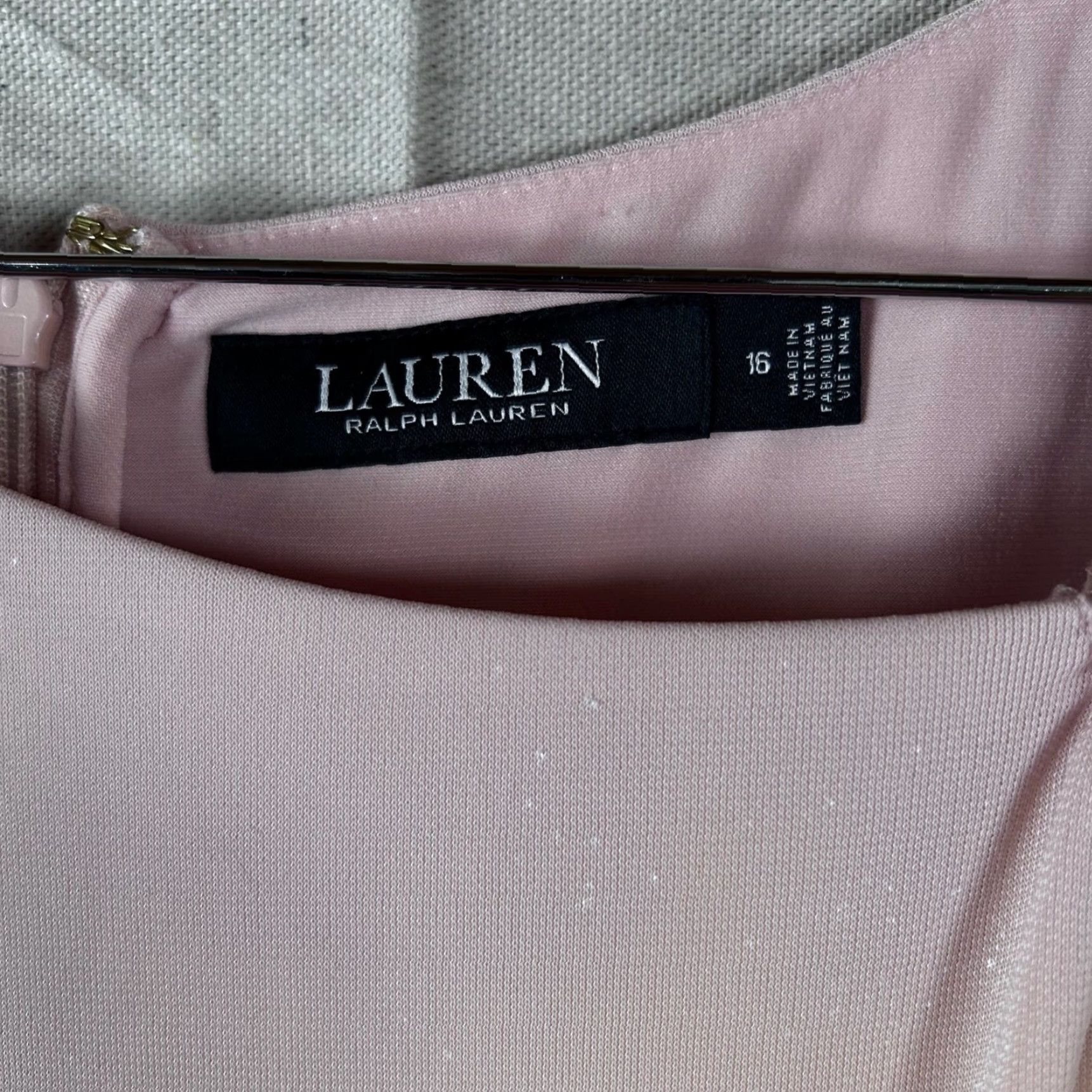 Ralph Lauren Lauren Ralph Lauren Black Label Light Pink Asymmetrical Buckle Dress Womens 16W Plus Size Knee Length Sleeveless Zip Button Flounce Hem Sheath Size XXL / US 16-18 / IT 52-54 - 2 Thumbnail