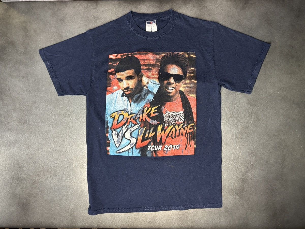 Rap Tees 2014 Drake vs Lil Wayne Tour Tee Shirt Bootleg Parking Lot Size US M / EU 48-50 / 2 - 8 Thumbnail