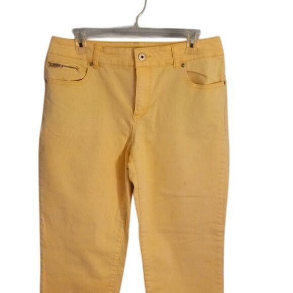 Chicos Chicos Platinum Denim Size 1.5 M Jeans Ankle Length Yel Size 33" - 2 Thumbnail