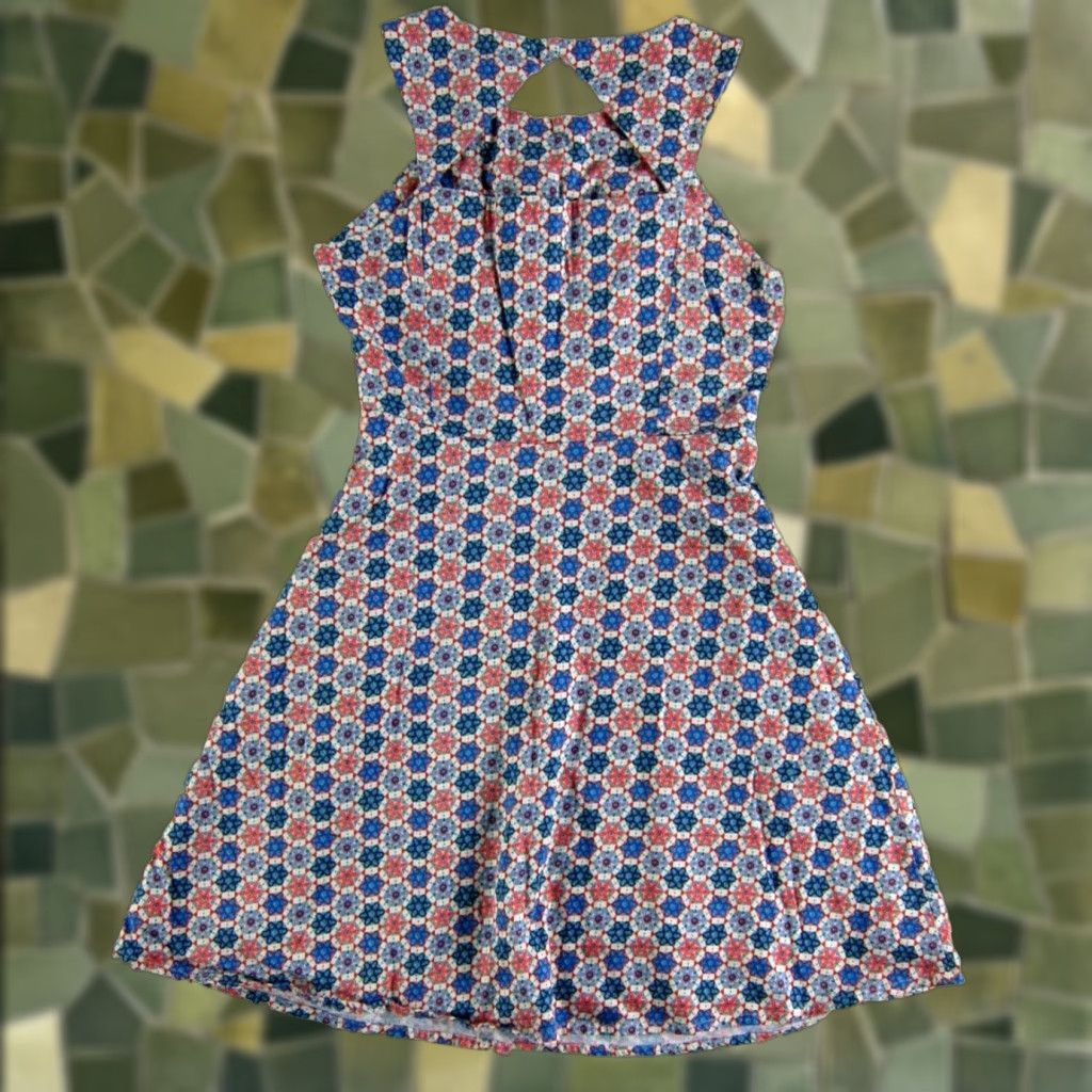 Anthropologie Anthropology Shirt Womens M Red Floral Geometric Pockets Sleeveless Midi Dress Size M / US 6-8 / IT 42-44 - 1 Thumbnail