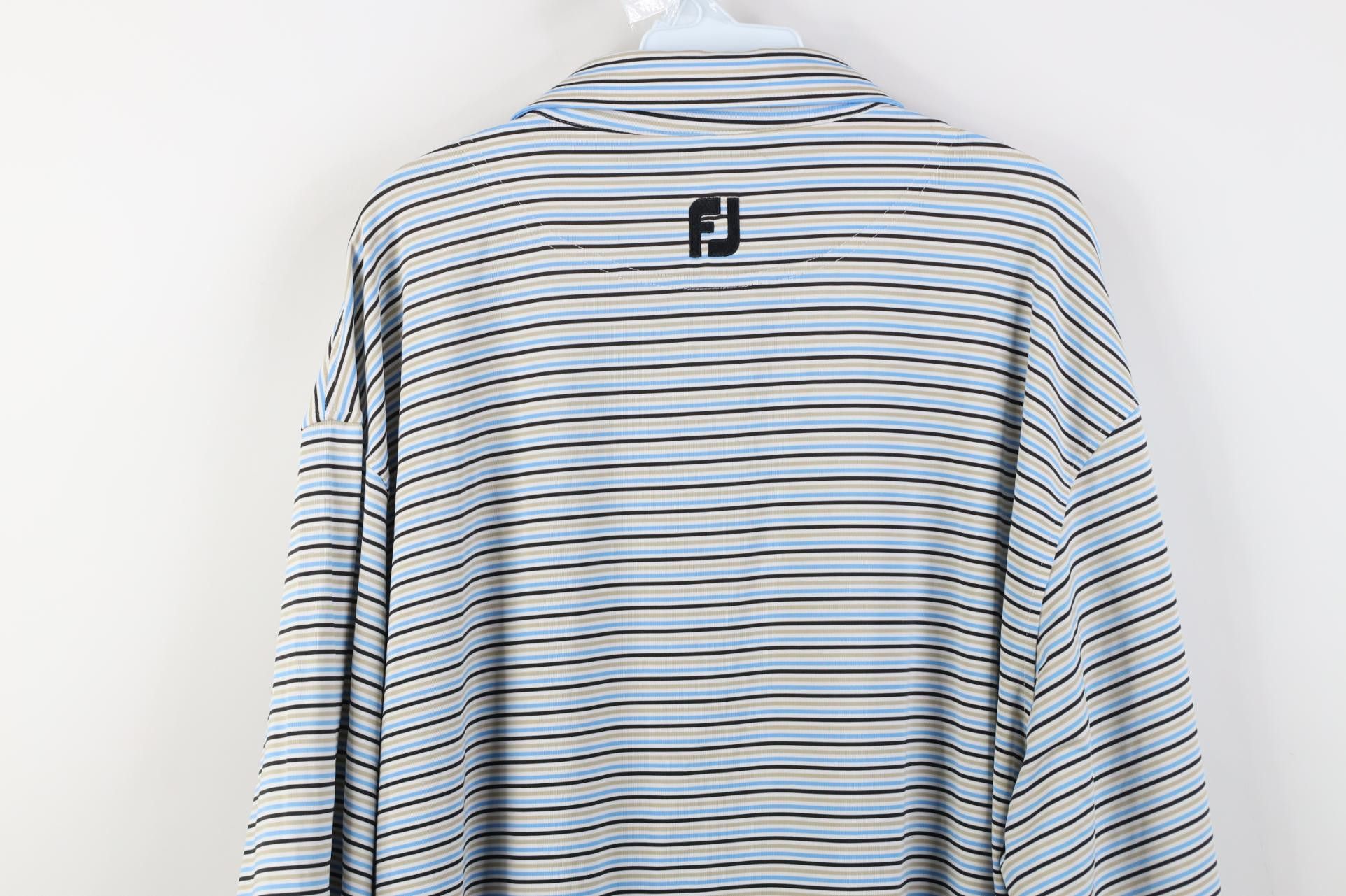 Footjoy FootJoy Embroidered Logo Striped Stretch Golf Polo Shirt Size US XXL / EU 58 / 5 - 11 Thumbnail