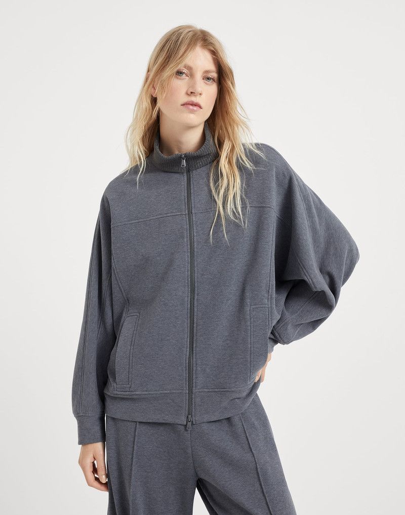 Brunello Cucinelli o1la1rc1a0326 French Terry Sweatshirt in Grey Size M / US 6-8 / IT 42-44 - 1 Thumbnail