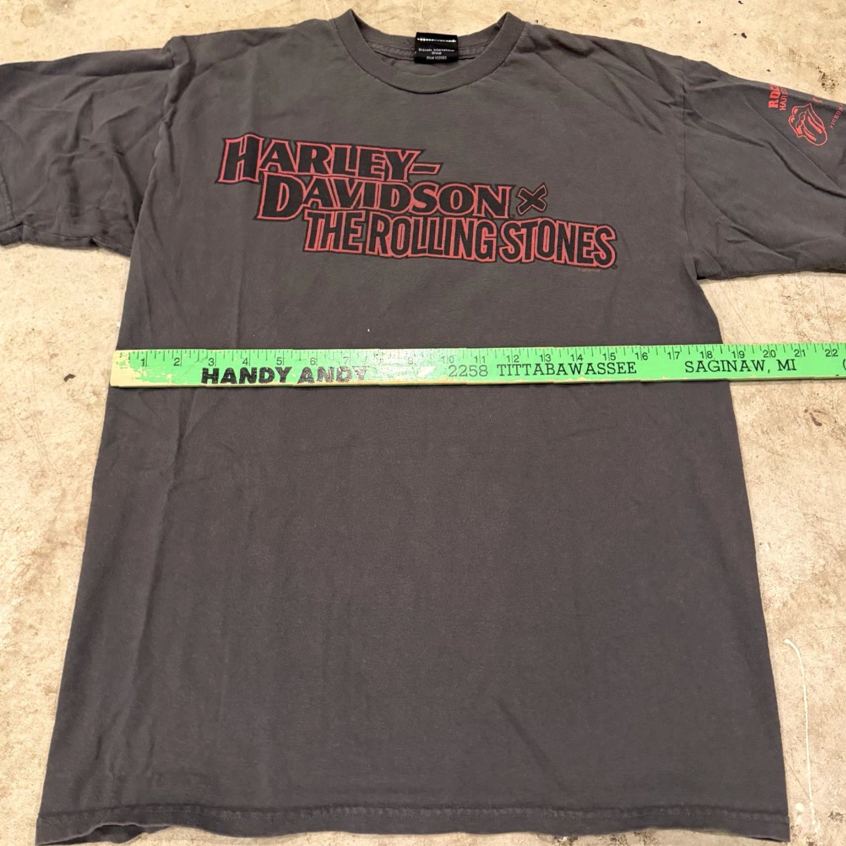 Harley Davidson Harley-Davidson Mens M Rolling Stones Stacked Short Sleeve CrewNeck Tee Gray T-Shirt Size US 31 - 7 Thumbnail