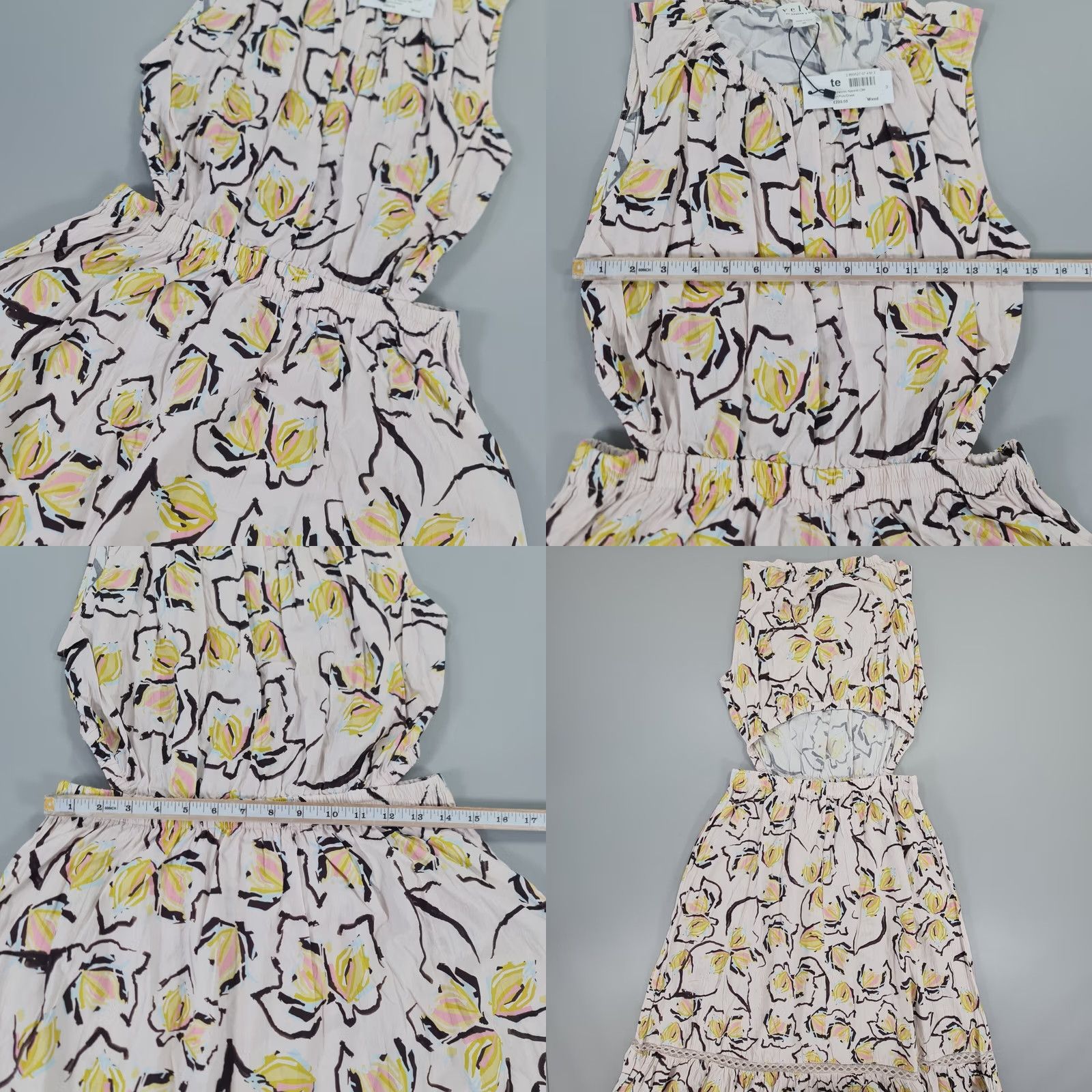 Velvet Velvet by Graham & Spencer Womens Dress Medium Kamilla Cut Out Midi Lilypad Floral Sleeveless Round Neck Size M / US 6-8 / IT 42-44 - 8 Thumbnail