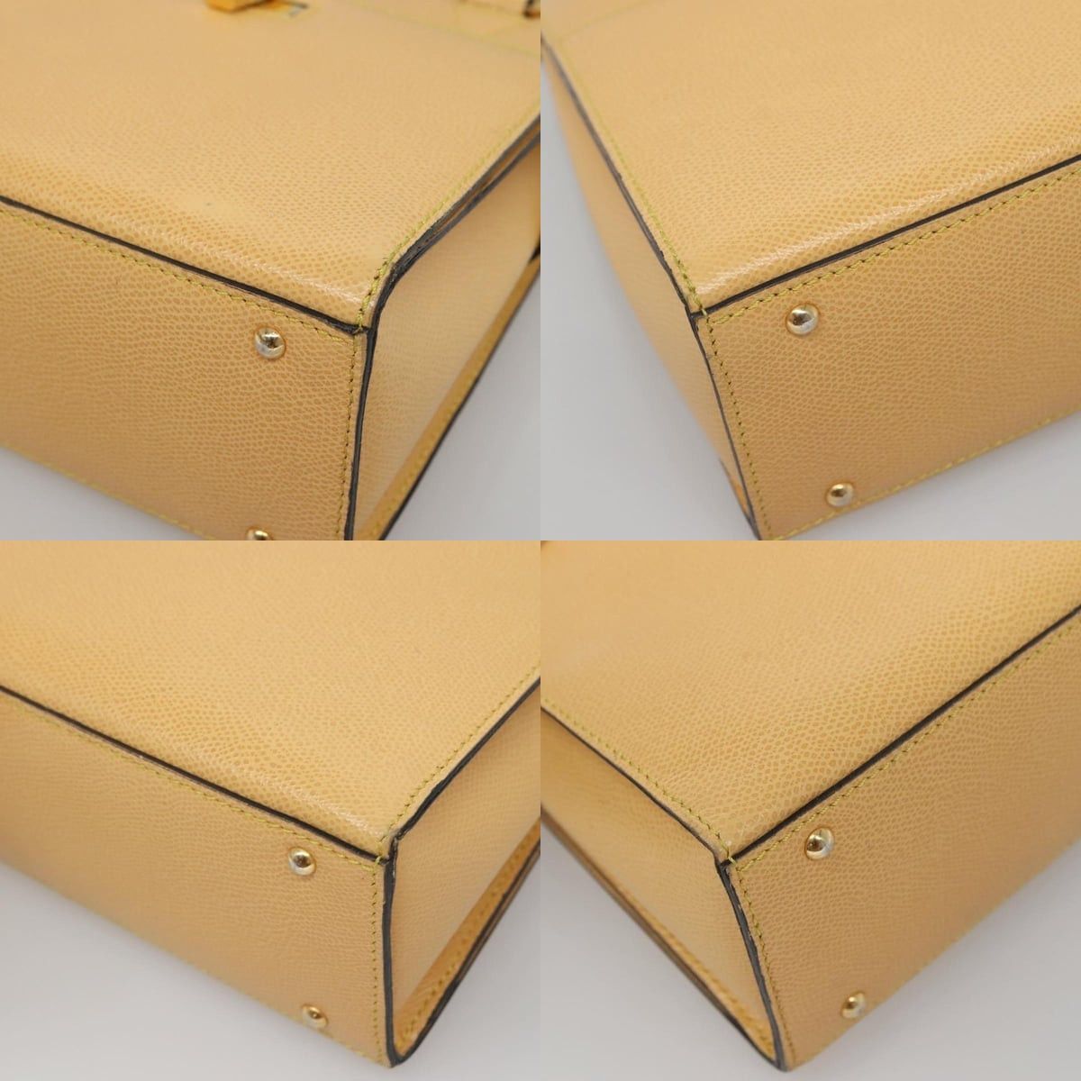 Celine CELINE Hand Bag Leather Yellow Gold Size ONE SIZE - 10 Thumbnail
