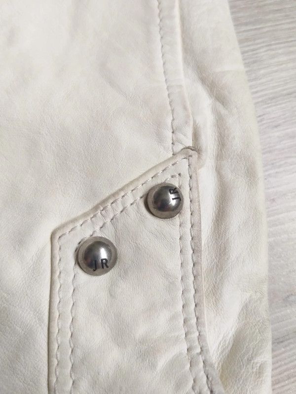 John Richmond John Richmond Leather Biker Jacket White Archive Y2K Size L / US 10 / IT 46 - 5 Thumbnail