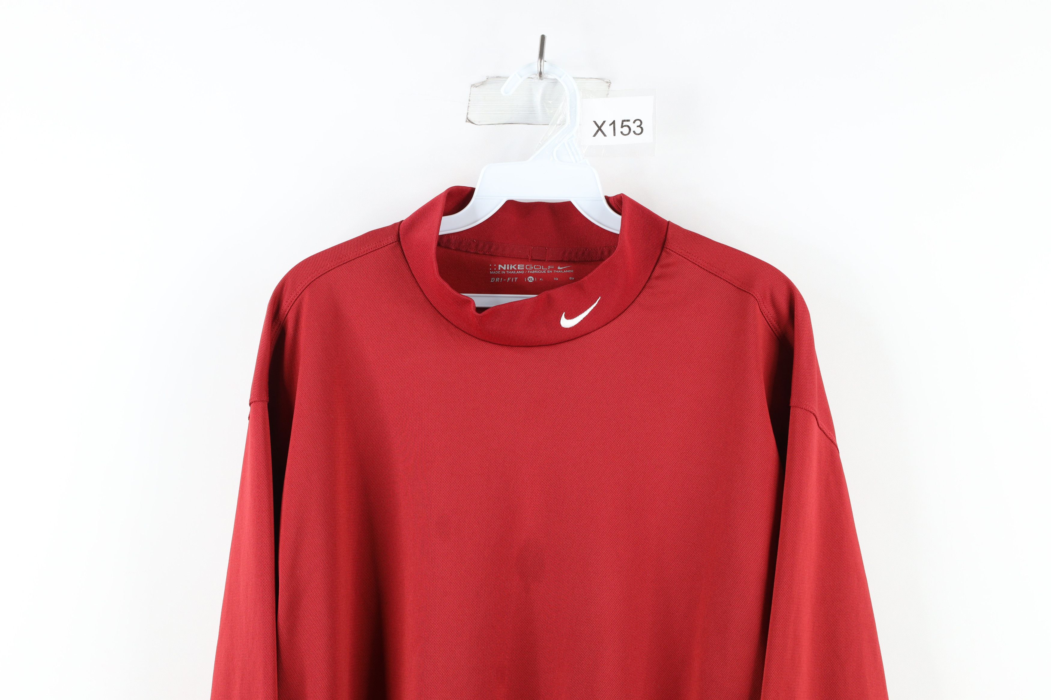 Nike × Vintage Vintage Nike Golf Mini Swoosh Mock Neck Long Sleeve T-Shirt Size US XL / EU 56 / 4 - 2 Thumbnail