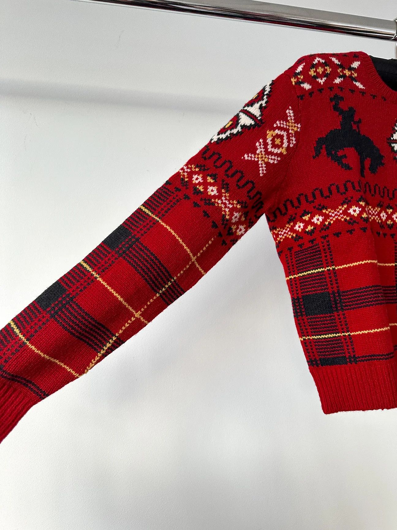 Polo Ralph Lauren Polo Ralph Lauren Western Red Tartan Fair Isle Wool Jumper Size S / US 4 / IT 40 - 4 Thumbnail