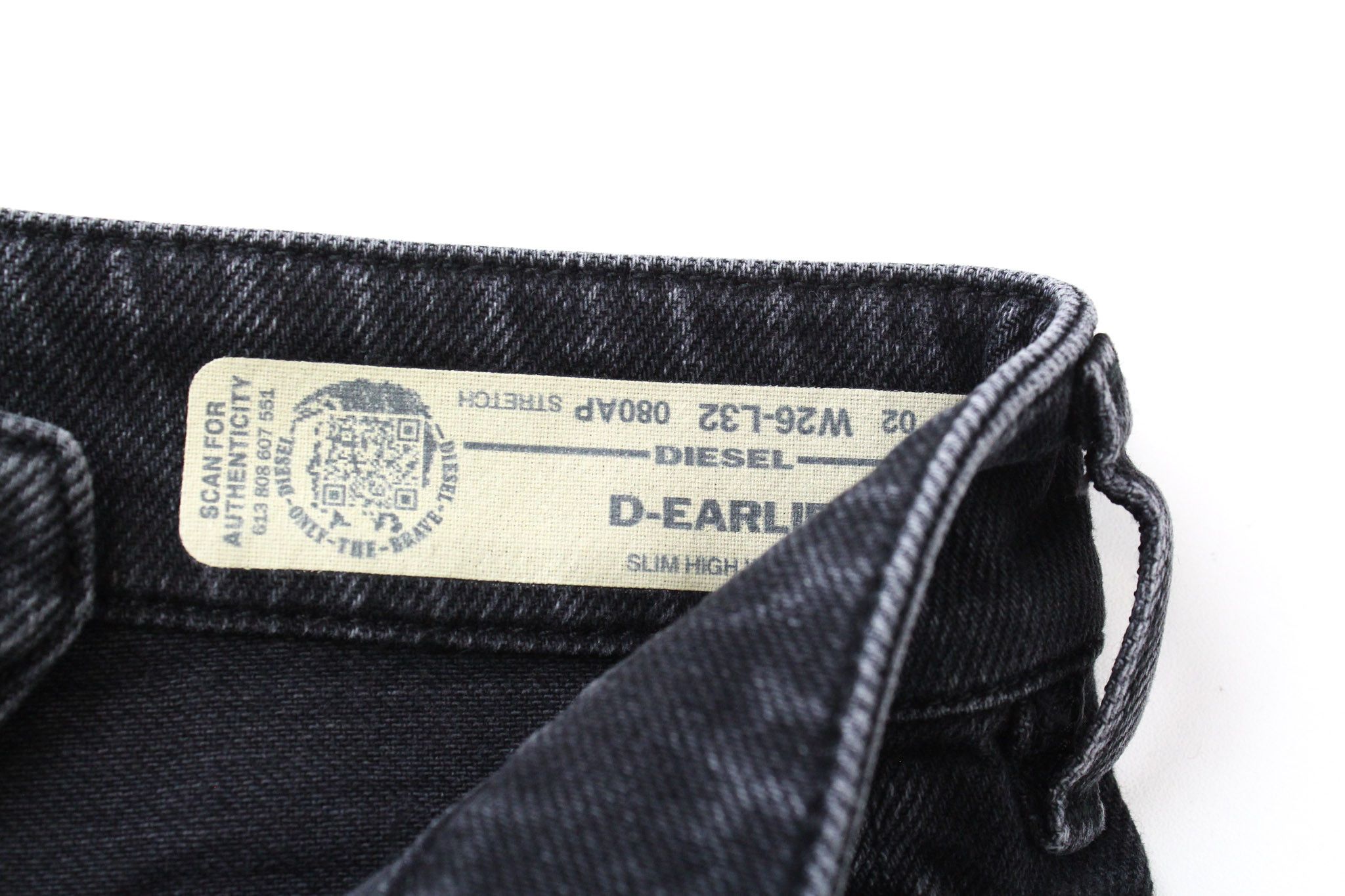 Diesel D-EARLIE 080AP W26/L32 Charcoal Grey Stretch Jeans 69764 Size 26" / US 2 / IT 38 - 5 Thumbnail
