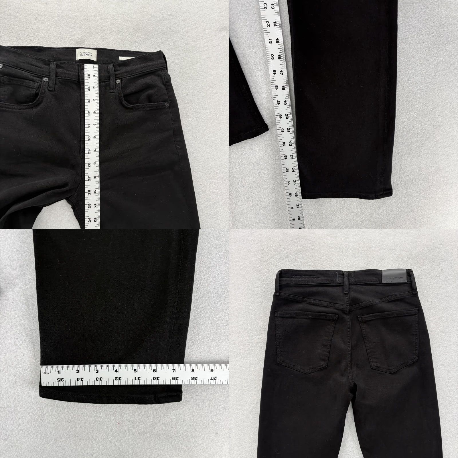 Citizens Of Humanity Citizens of Humanity Isola Cropped Jeans Womens 26 Black Mid Rise Slim Stretch Denim 5-Pocket Zipper Button Pocket 26 in Inseam Size 26" / US 2 / IT 38 - 8 Thumbnail