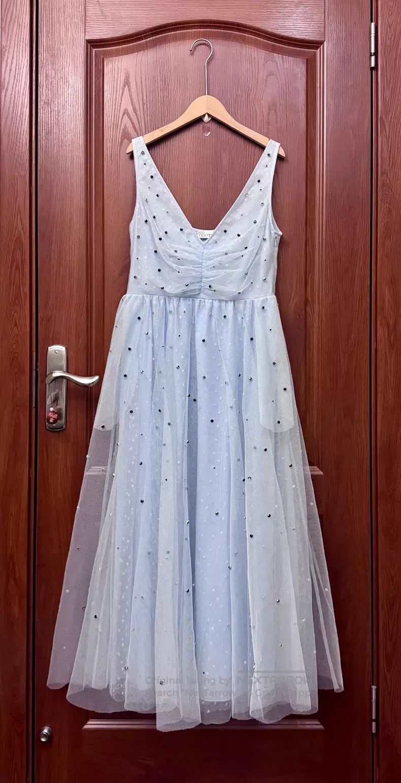 Valentino Valentino Light blue polka dot lace mesh skirt Size M / US 6-8 / IT 42-44 - 2 Thumbnail