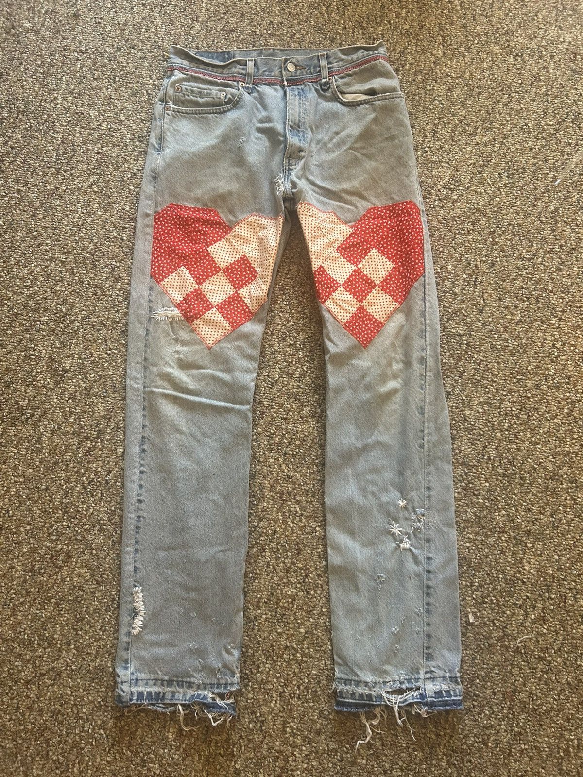Other 1/1 Your World distressed repair quilted patchwork denim Size US 32 / EU 48 - 1 Thumbnail