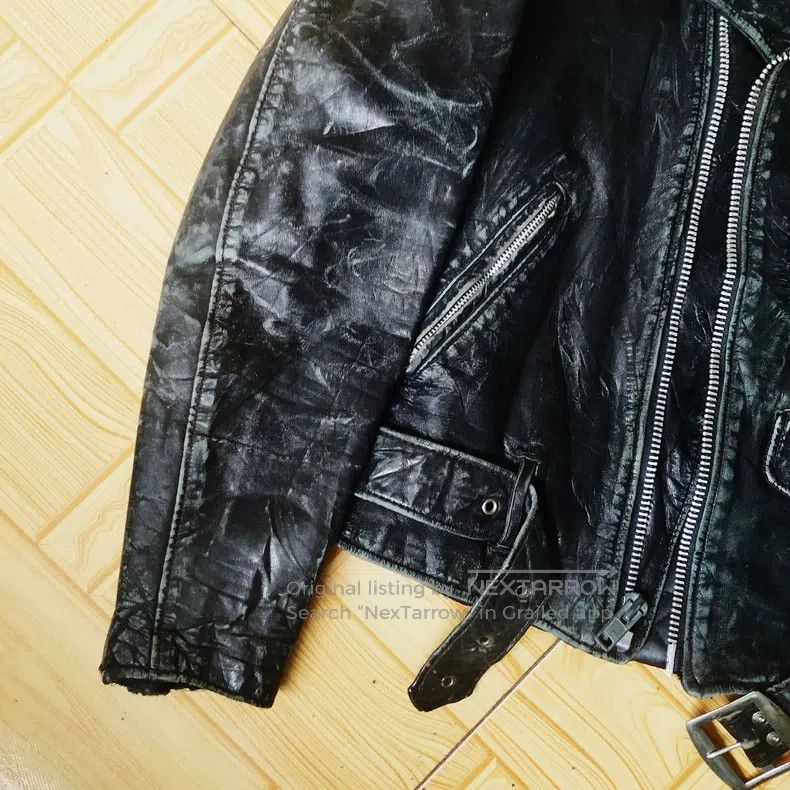 Schott Schott Heavy cowhide cable-stayed motorcycle leather jacke Size US XXS / EU 40 - 4 Thumbnail