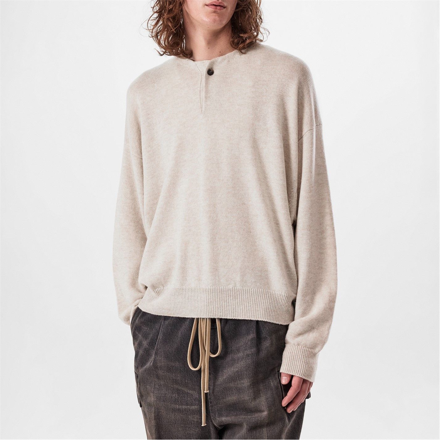 Fear of God Knit Henley Jumper Size US XL / EU 56 / 4 - 1 Thumbnail