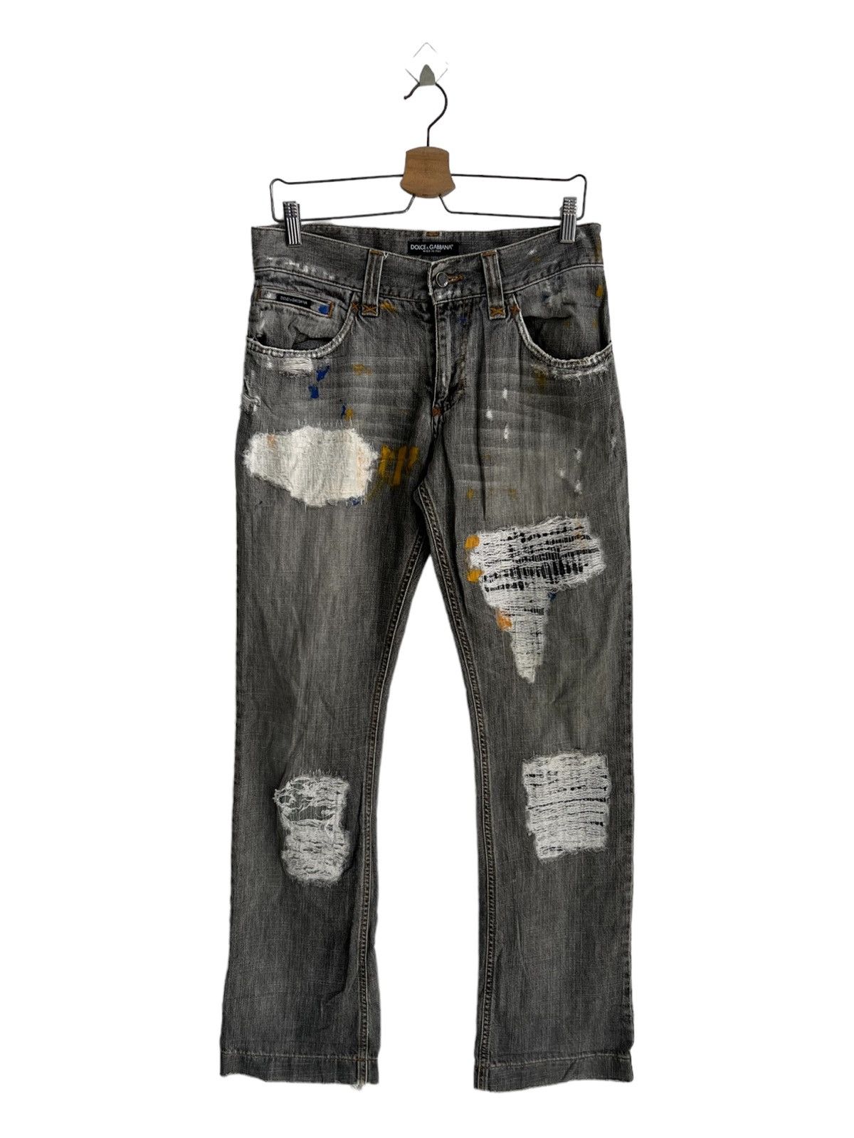 Dolce & Gabbana ARCHIVE D&G Sashiko Boro Runway Damaged Dirty Jeans Denim Size US 32 / EU 48 - 6 Thumbnail