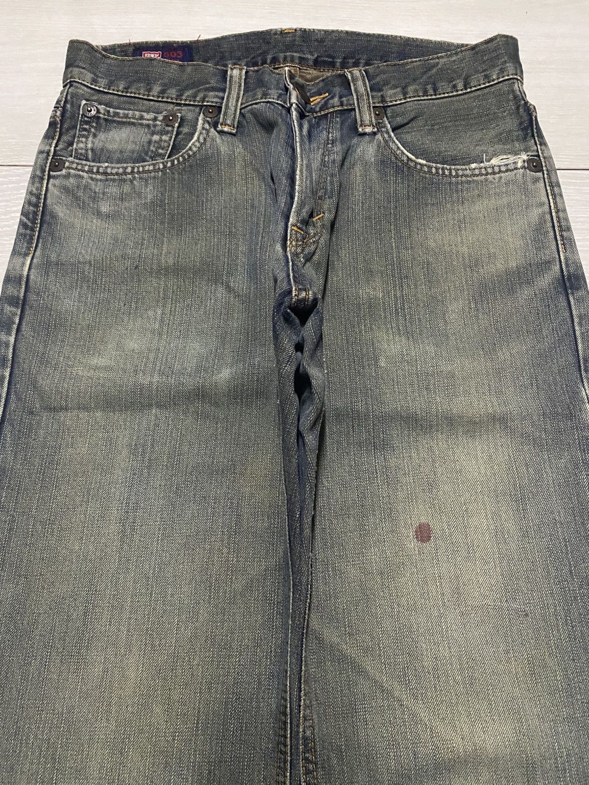 Edwin Vintage Japanese Brand Edwin 503 Faded Distressed Jeans Size US 31 - 3 Thumbnail