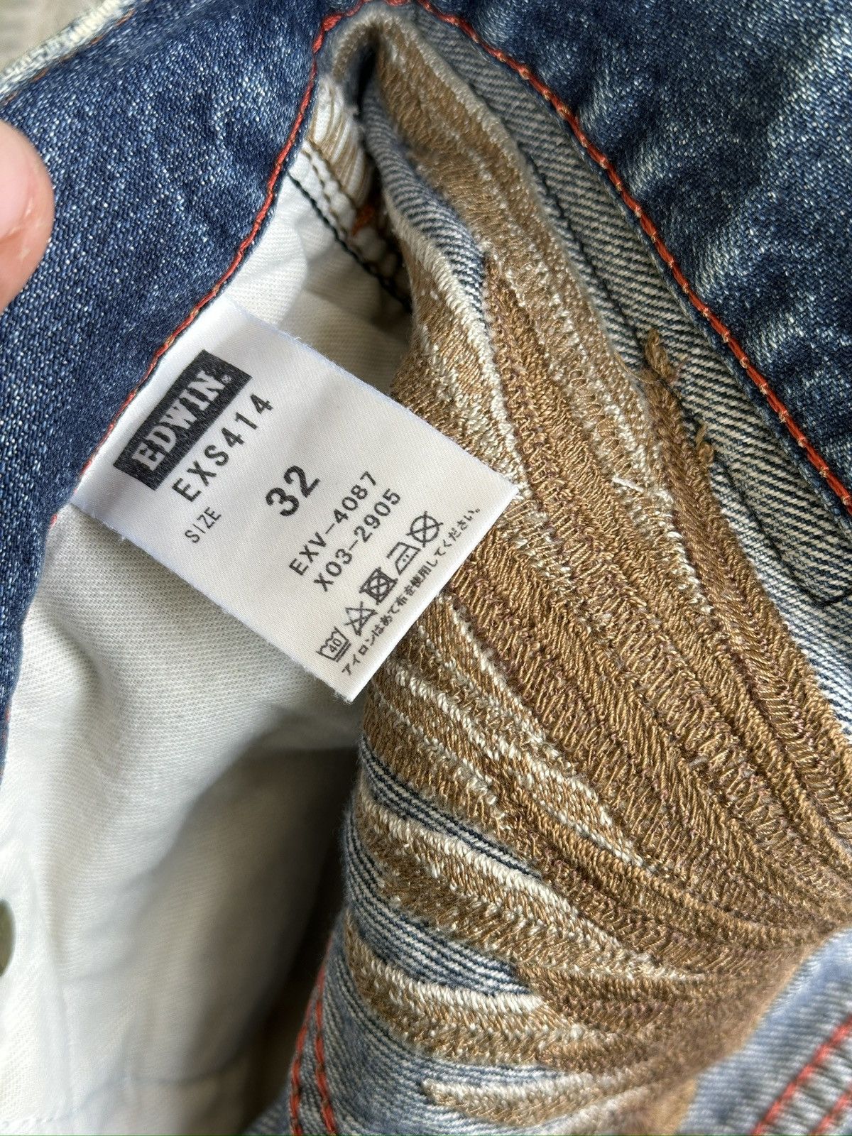 Kapital Trashed Edwin Embroid Distress Denim🎌💥 Size US 34 / EU 50 - 9 Thumbnail