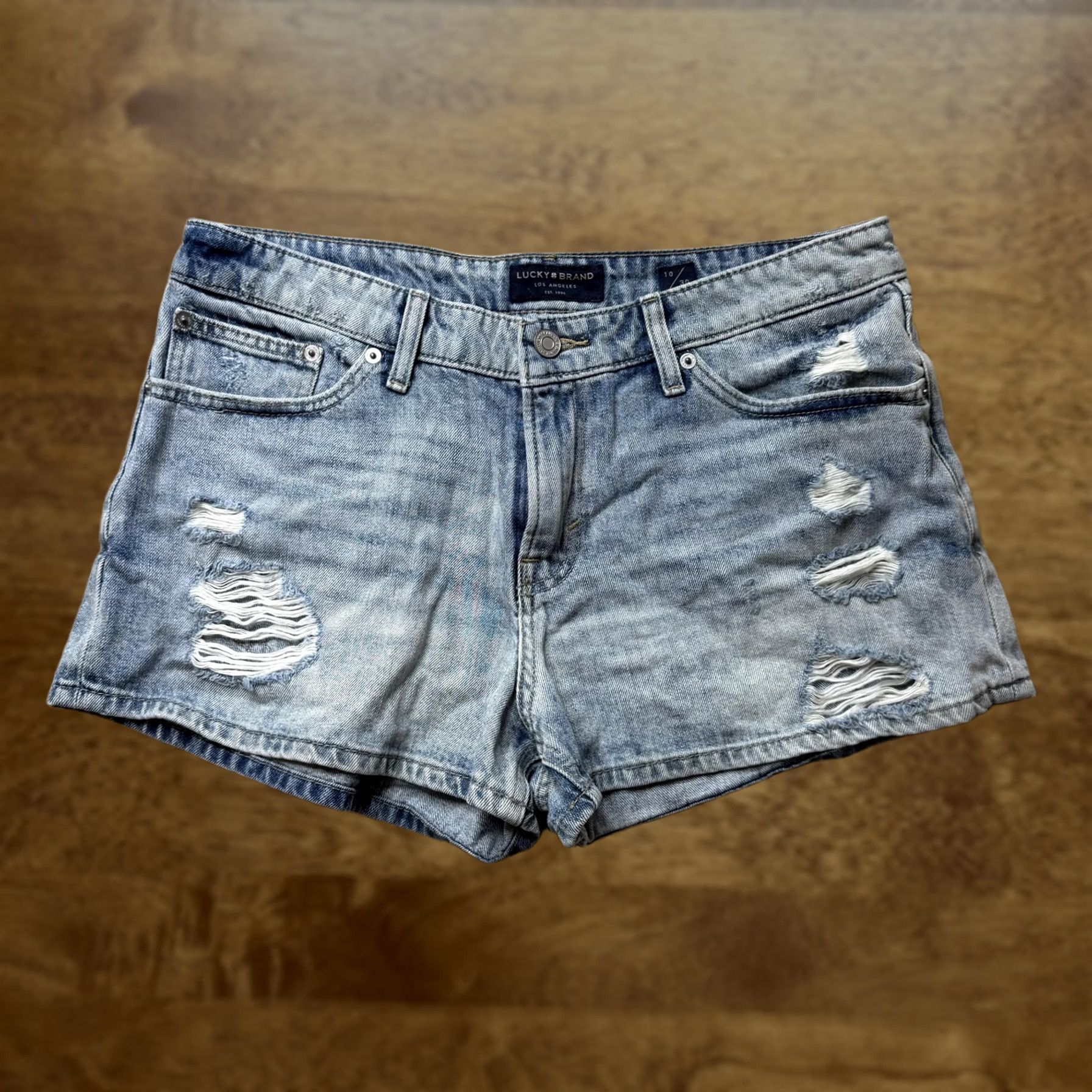 Lucky Brand Lucky Brand Cutoff Shorts Womens 10 30W Blue Denim Distressed Casual Summer Size 32" / US 10 / IT 46 - 1 Thumbnail