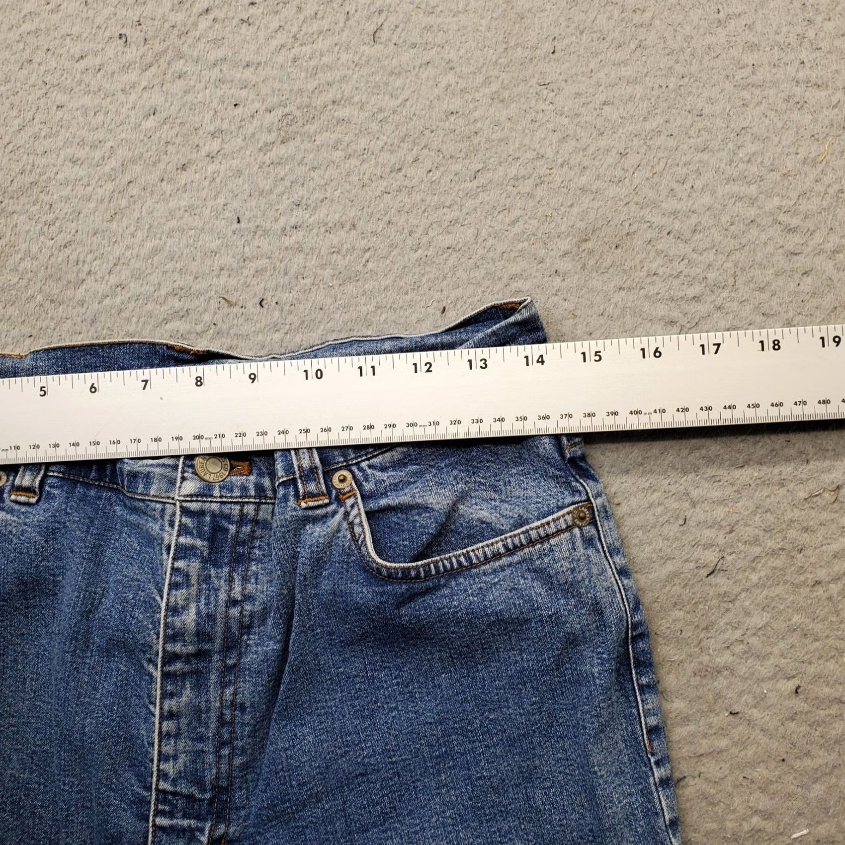 Denime Lauren Jeans Co. Cropped Jeans Womens 12P Blue Denim Straight Fit Ankle Slit Jeans Womens 12P Blue Denim Straight Crop Slit Size 34" / US 12 / IT 48 - 6 Thumbnail