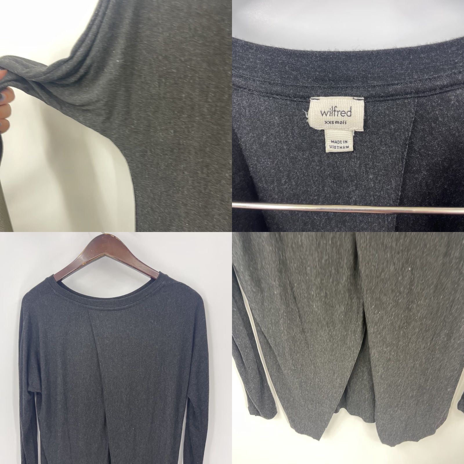 Aritzia Aritzia Wilfred Tunic Top Blouse Womens XS Black Oversized Knit Rayon Dolman Crew Neck 2XS Bohemian Classic Preppy 60s? Size XXS / US 00 / IT 34 - 8 Thumbnail